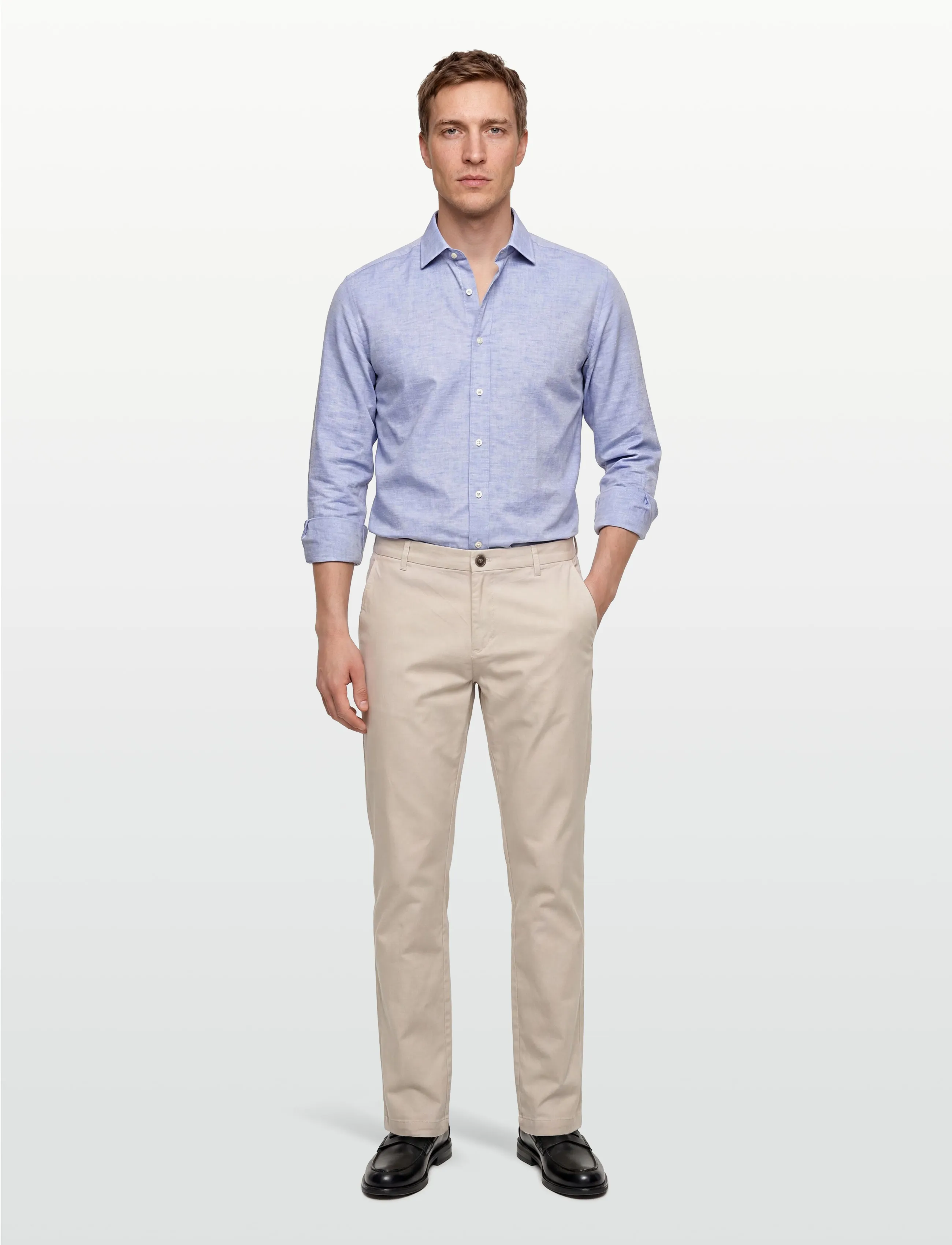 Hackett London Cot Lin Solid, XL, Blue, Skjorter > Skjorter I Hør, Herre