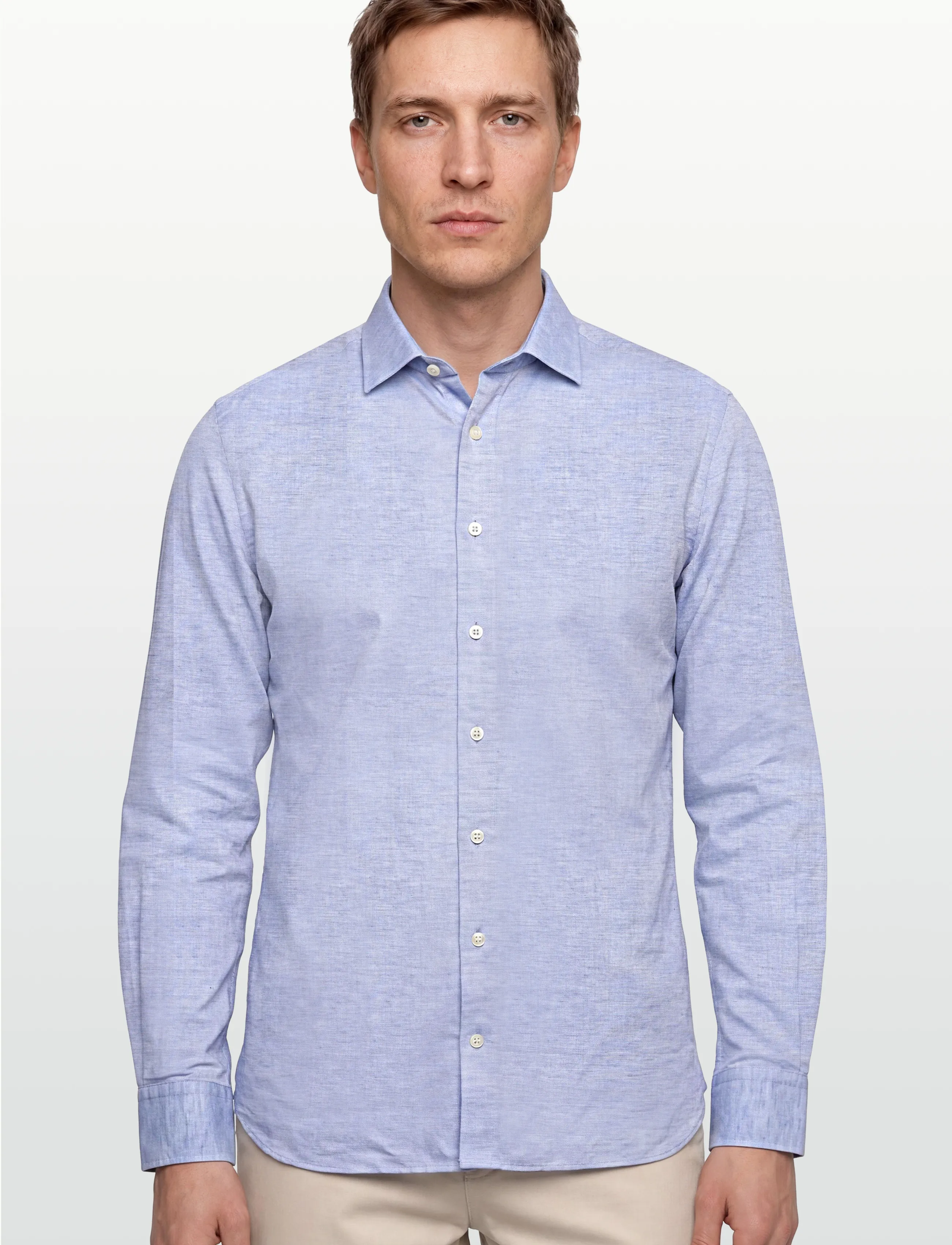 Hackett London - COT LIN SOLID - chemises basiques - summer blue - 3
