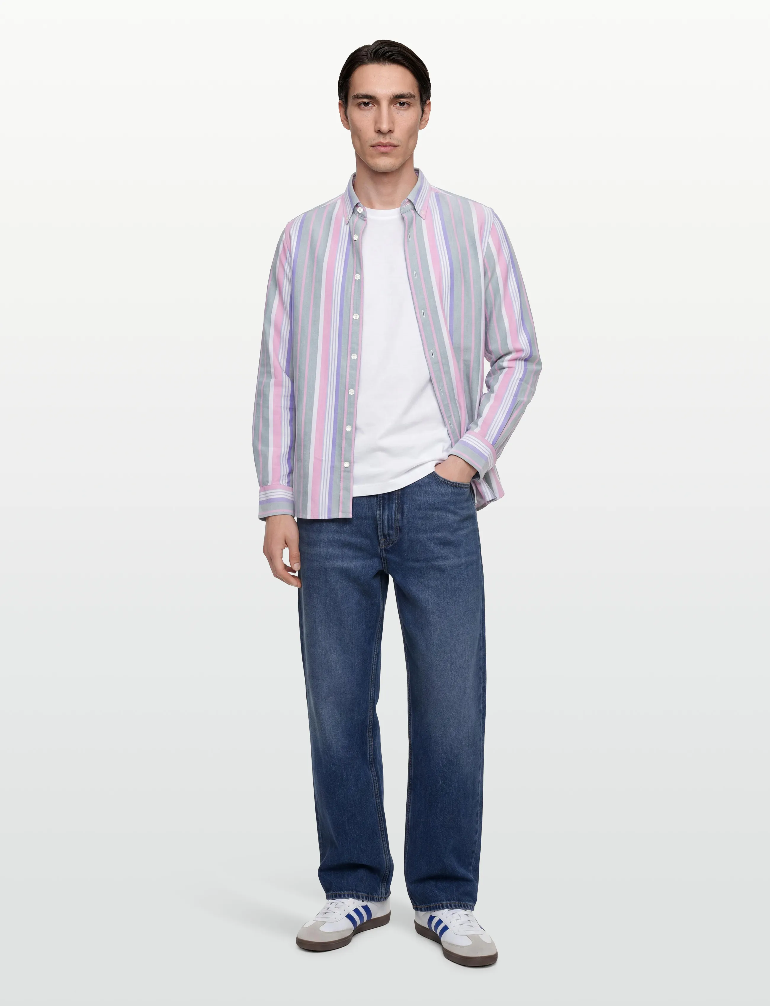 Hackett London Heritage Multi Ox Str, L, Multi/patterned, Skjorter > Afslappet Shirts, Herre