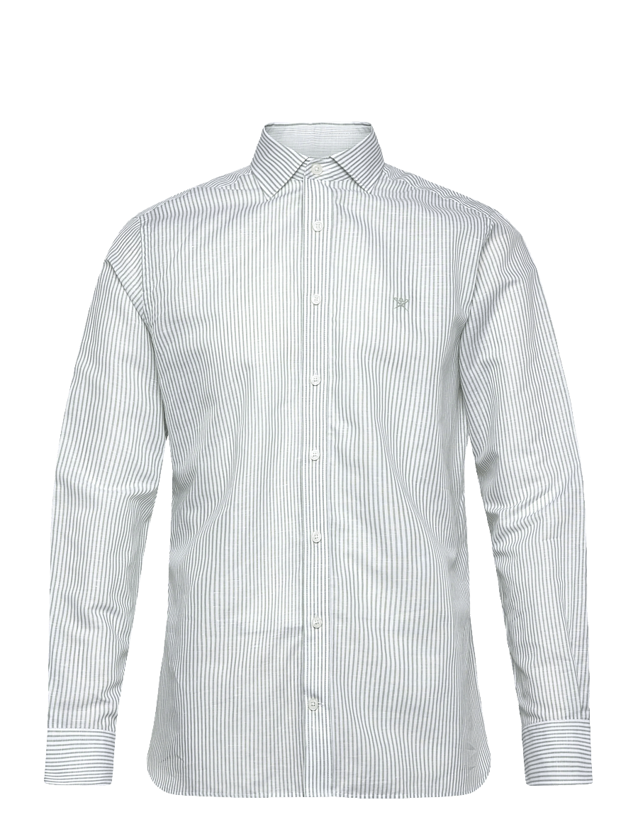 Hackett London - ESS LINEN BENGAL - tavalised t-särgid - sage green - 1