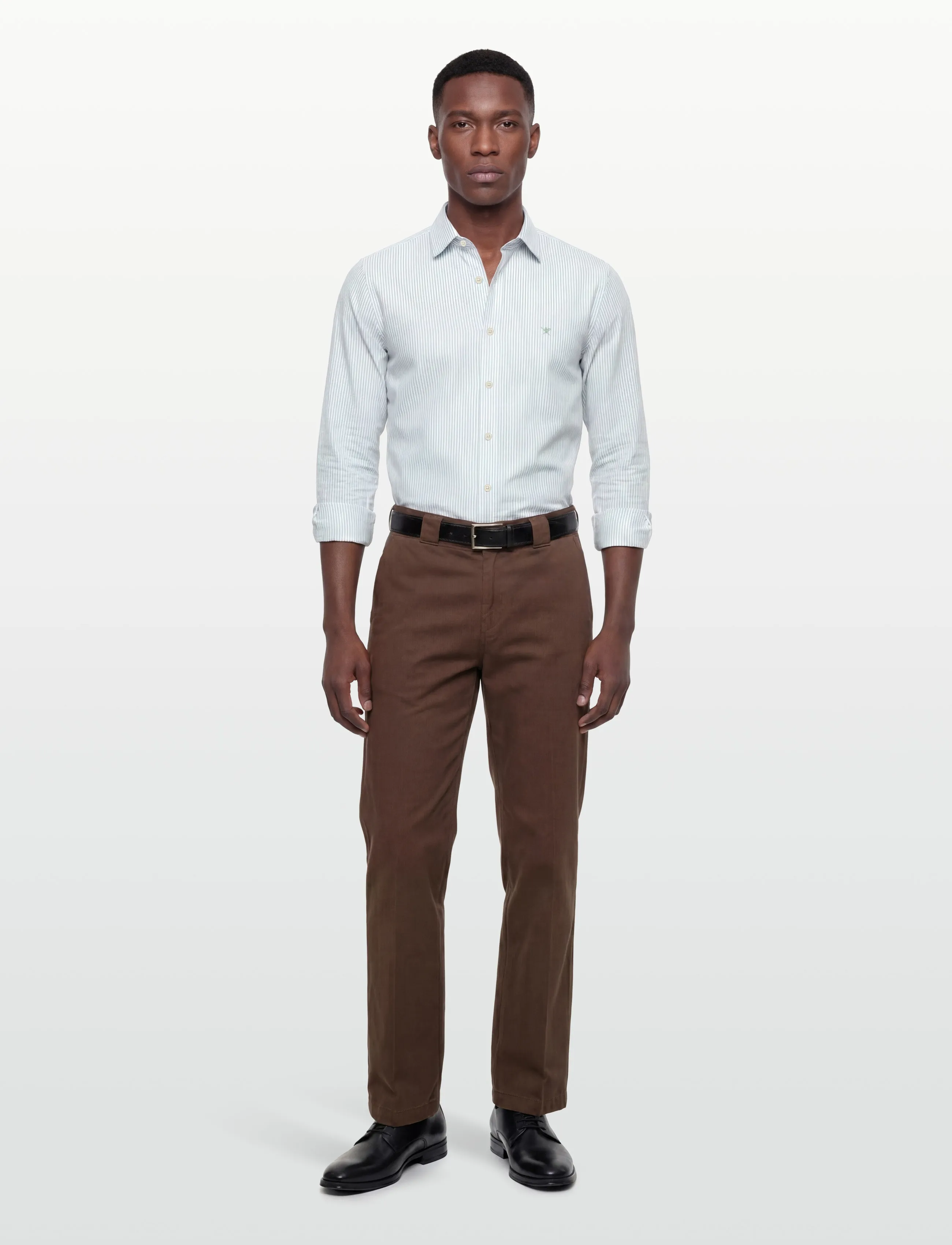 Hackett London ESS LINEN BENGAL - Shirts - SAGE GREEN / green