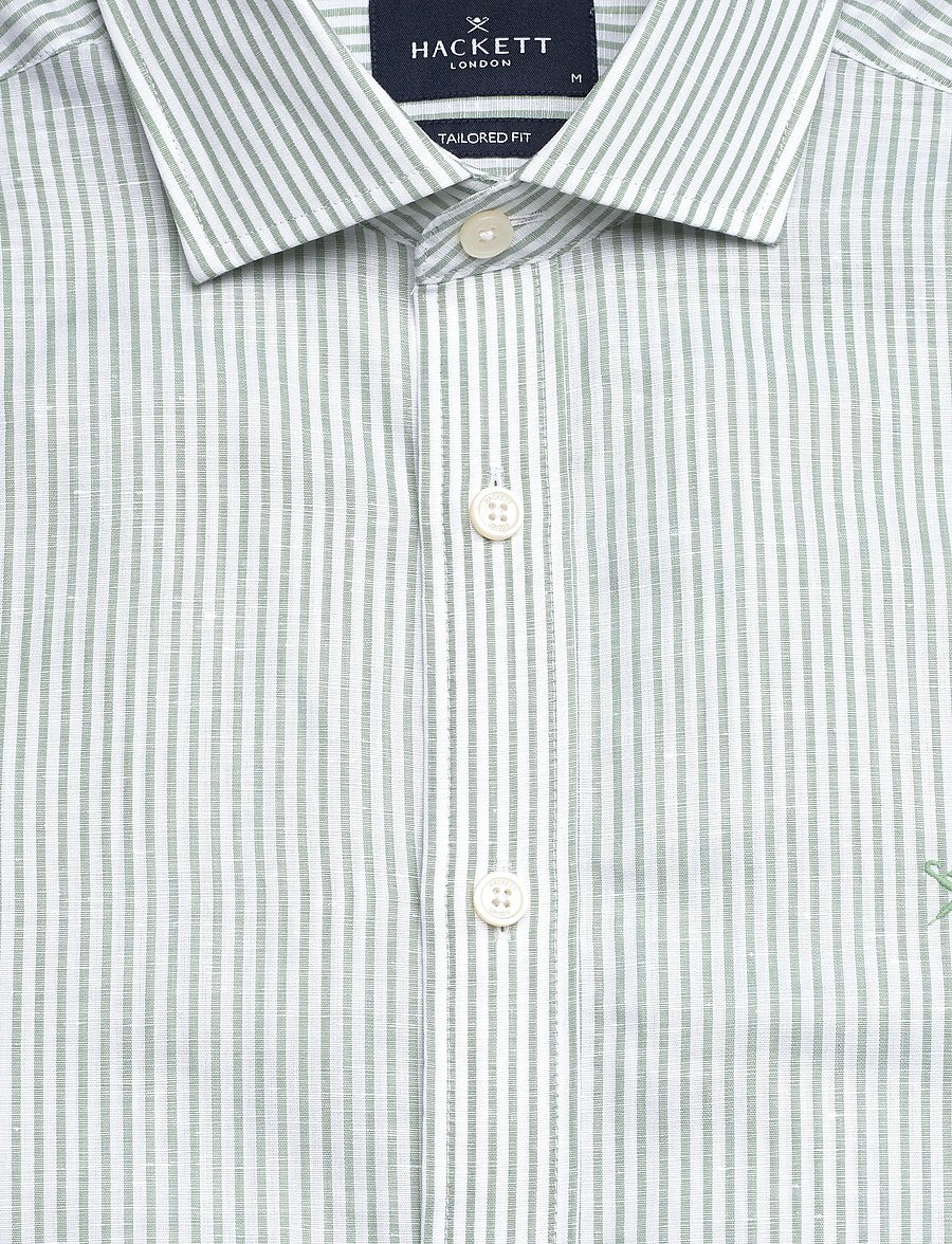 Hackett London - ESS LINEN BENGAL - tavalised t-särgid - sage green - 5