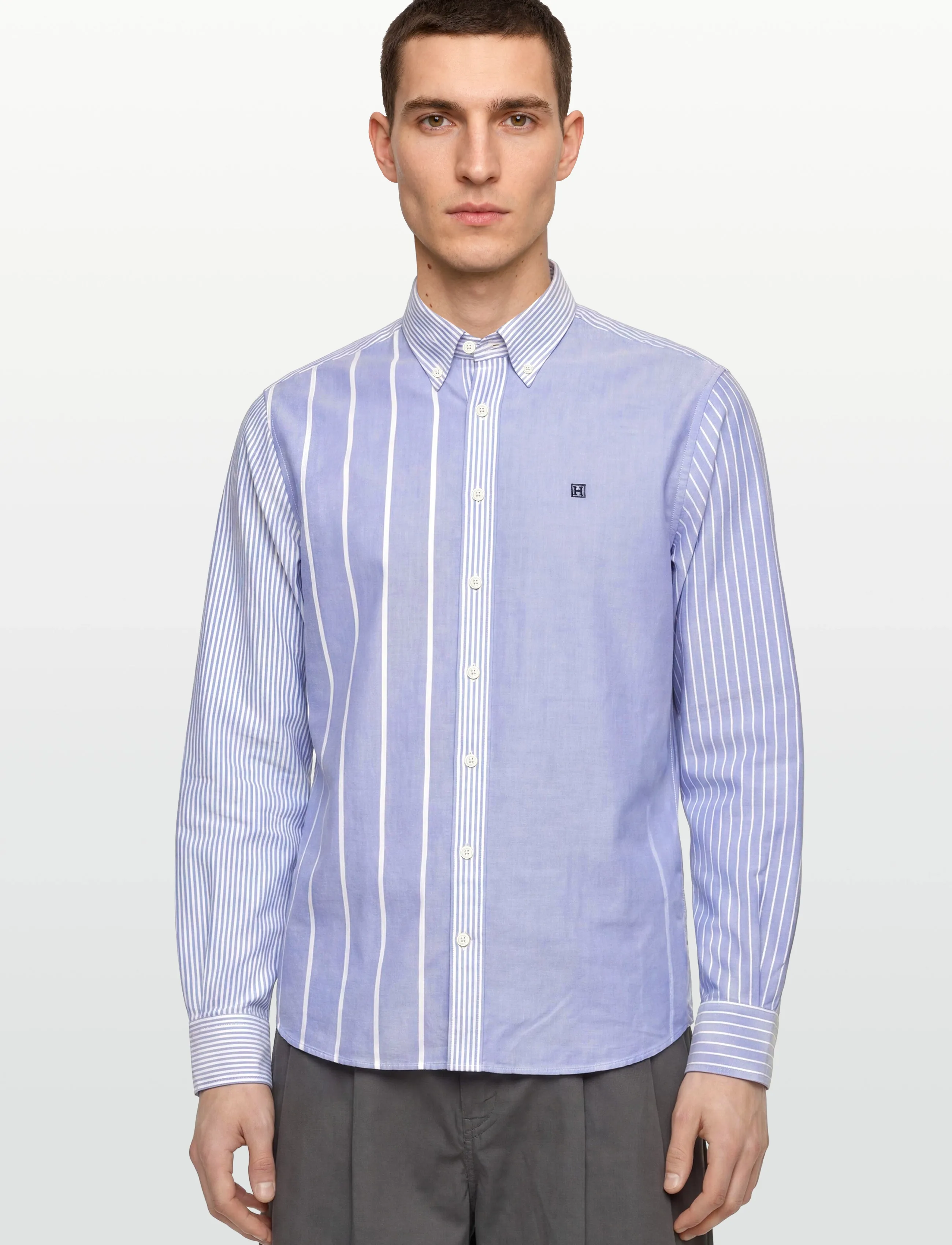 Hackett London - HERITAGE PATCHWORK OXF - oxford-kauluspaidat - summer blue - 3