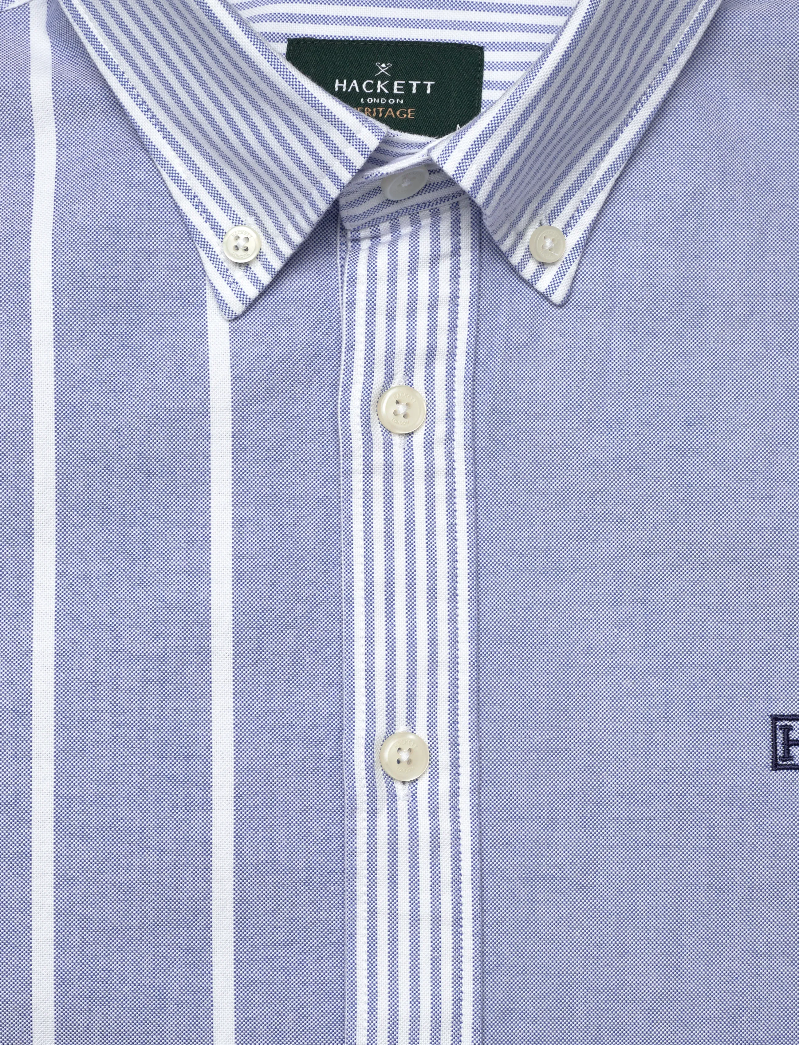 Hackett London - HERITAGE PATCHWORK OXF - oxfordi särgid - summer blue - 2