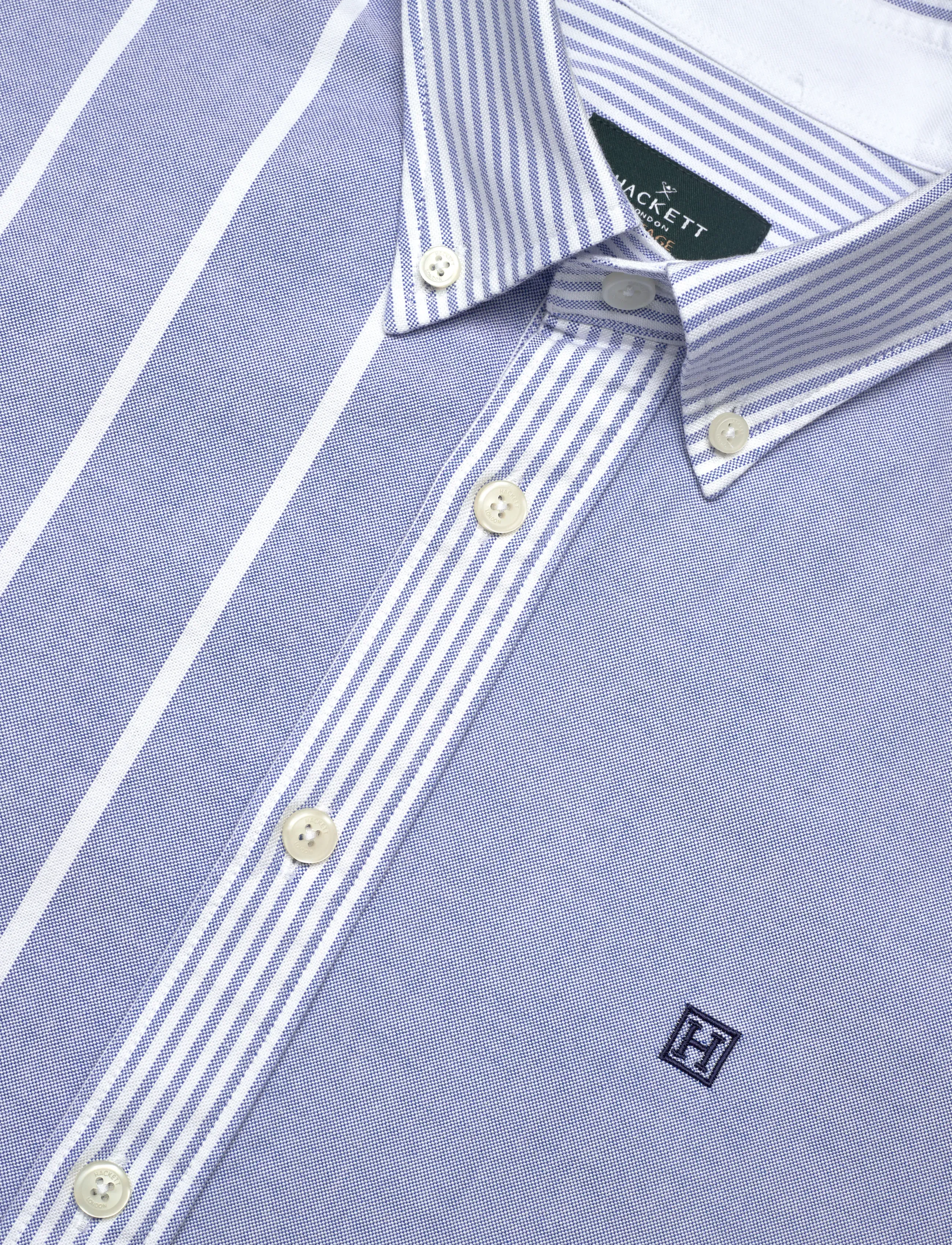 Hackett London - HERITAGE PATCHWORK OXF - oxfordi särgid - summer blue - 3