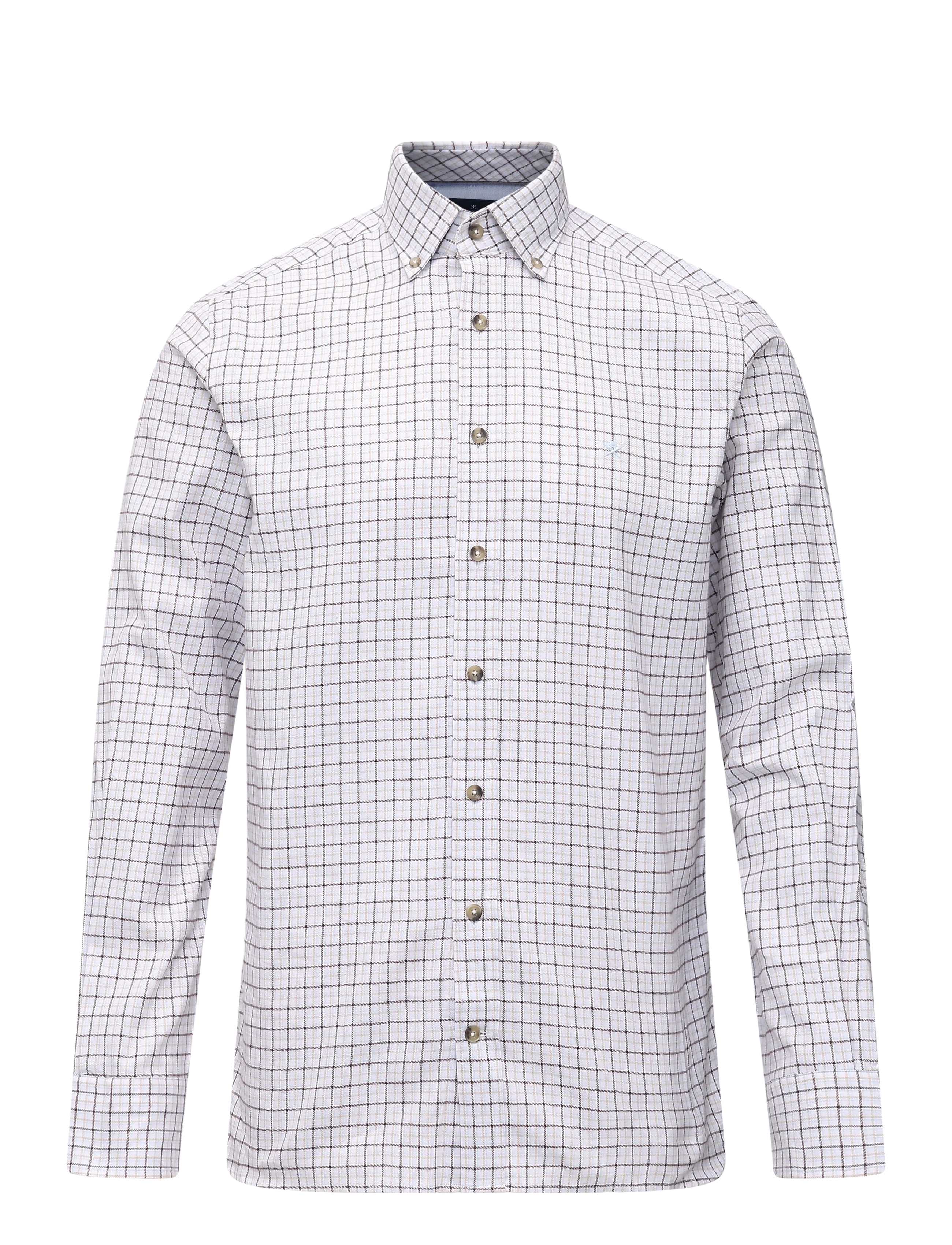 Hackett London FLANNEL CHECK - Checkered shirts - EBONY BROWN / brown