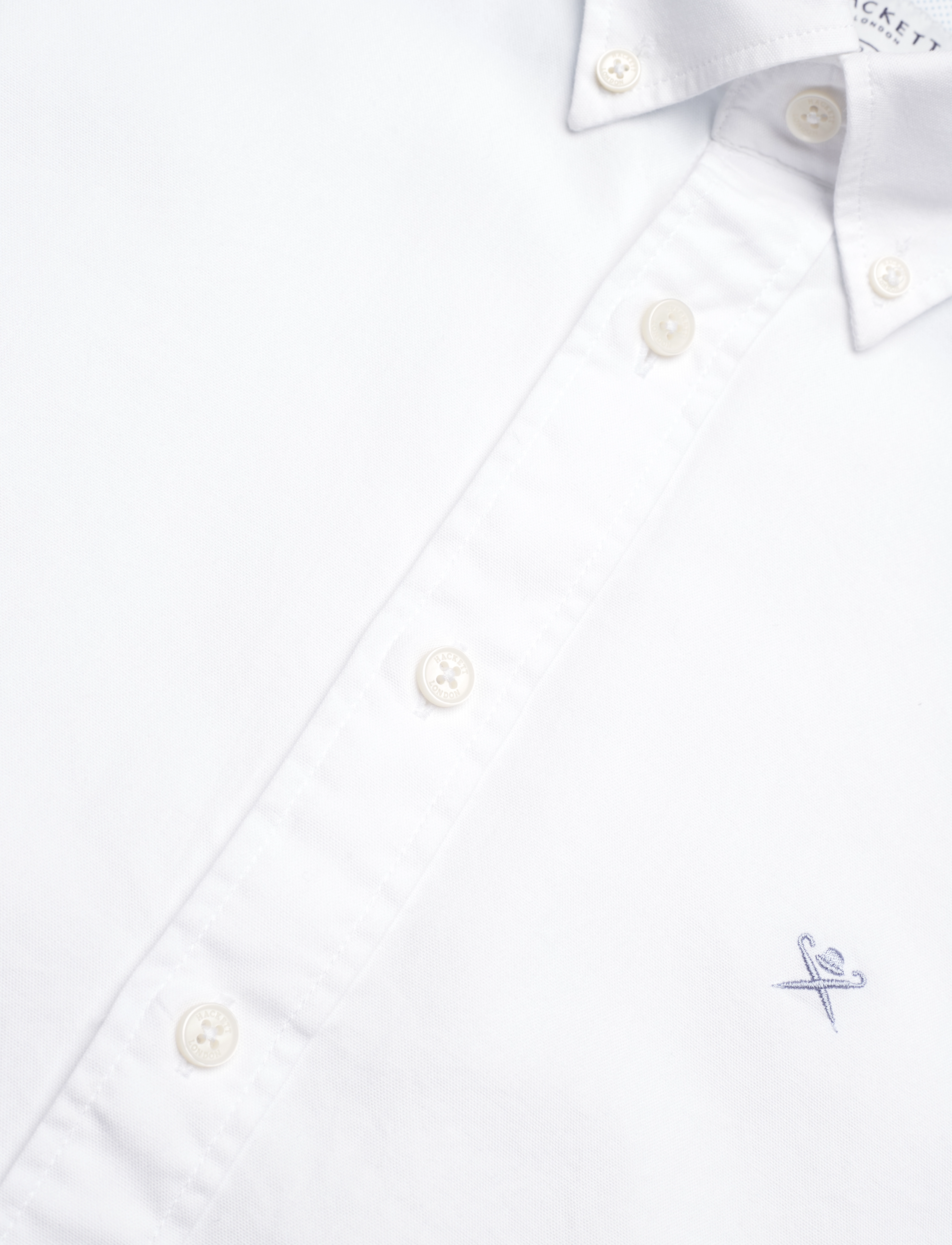 Hackett London - GARMENT DYED OXFORD - white - 3