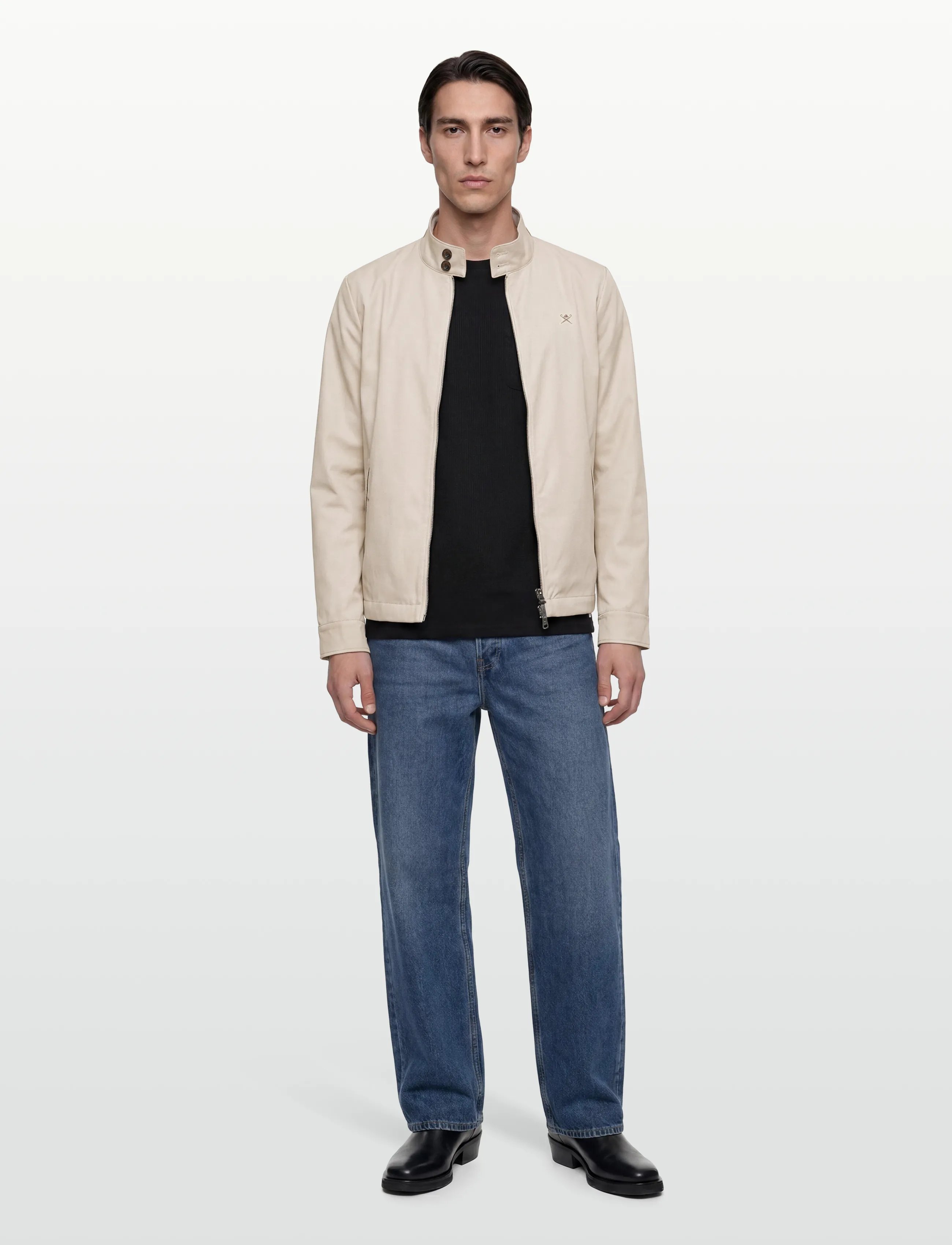 Hackett London Cotton Harrington, L, Jackets, Beige - Light Männerswear