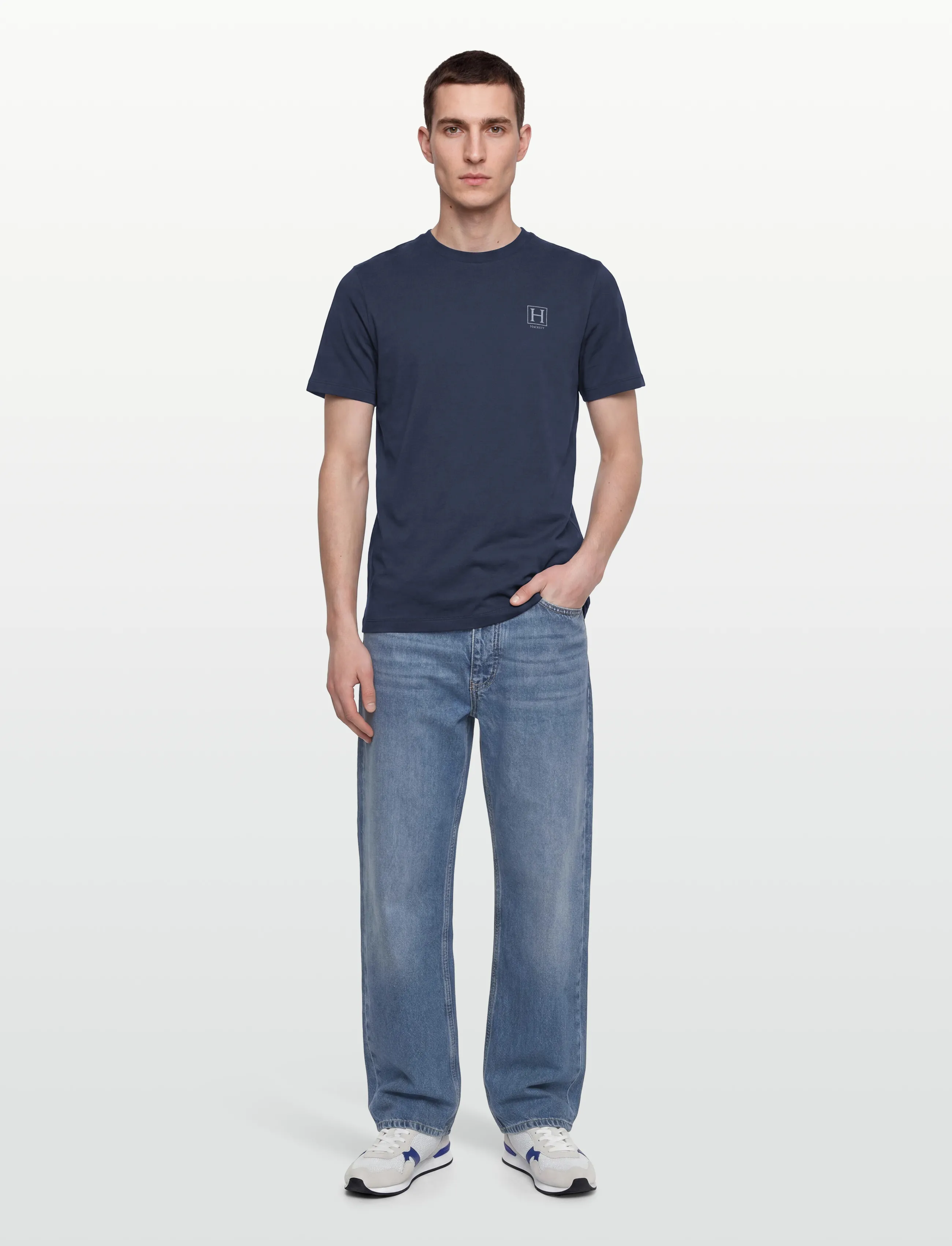 Hackett London Heritage H Small Logo, M, Navy, T-Shirts > Kortærmede, Herre