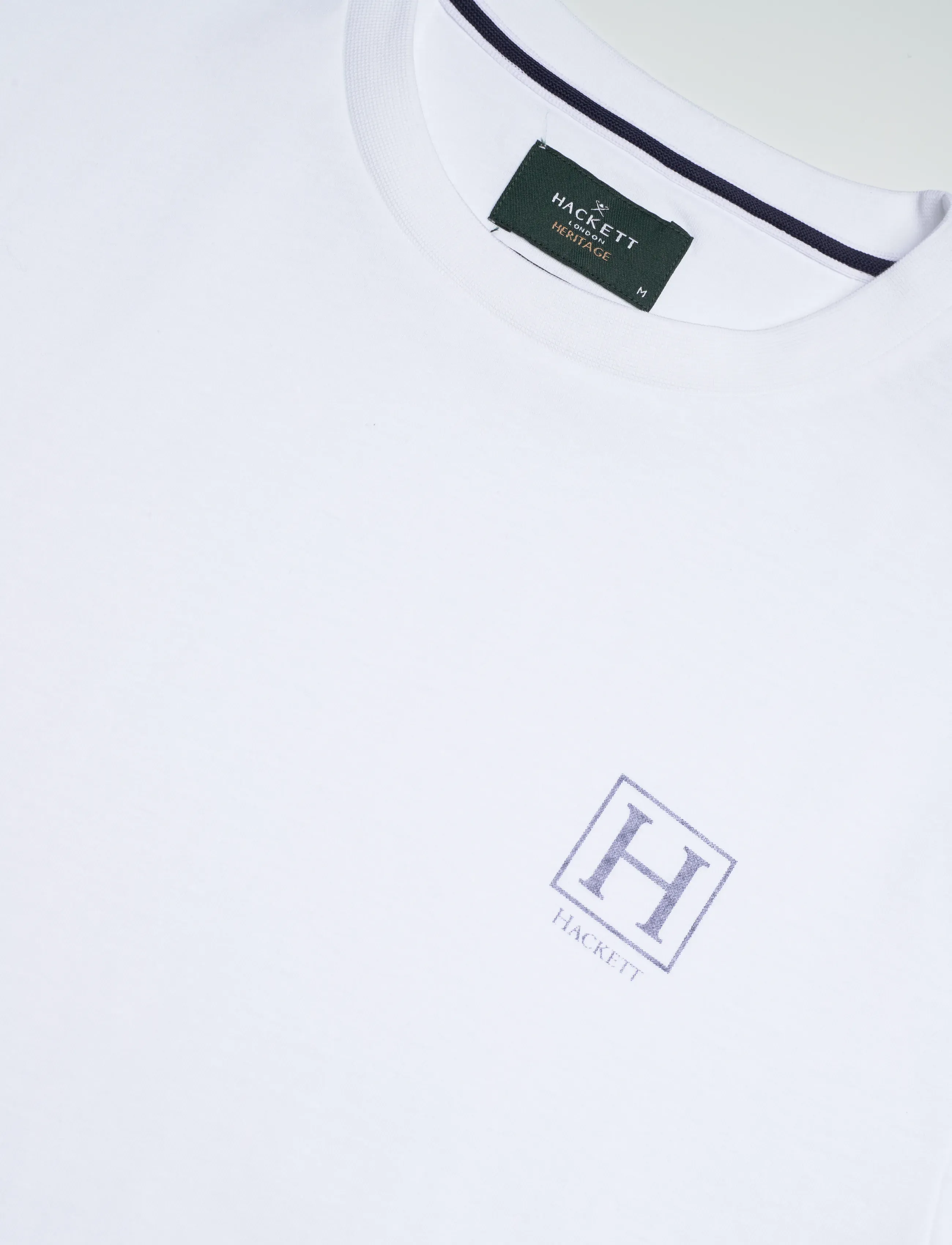 Hackett London - HERITAGE H SMALL LOGO - short-sleeved t-shirts - optic white - 5