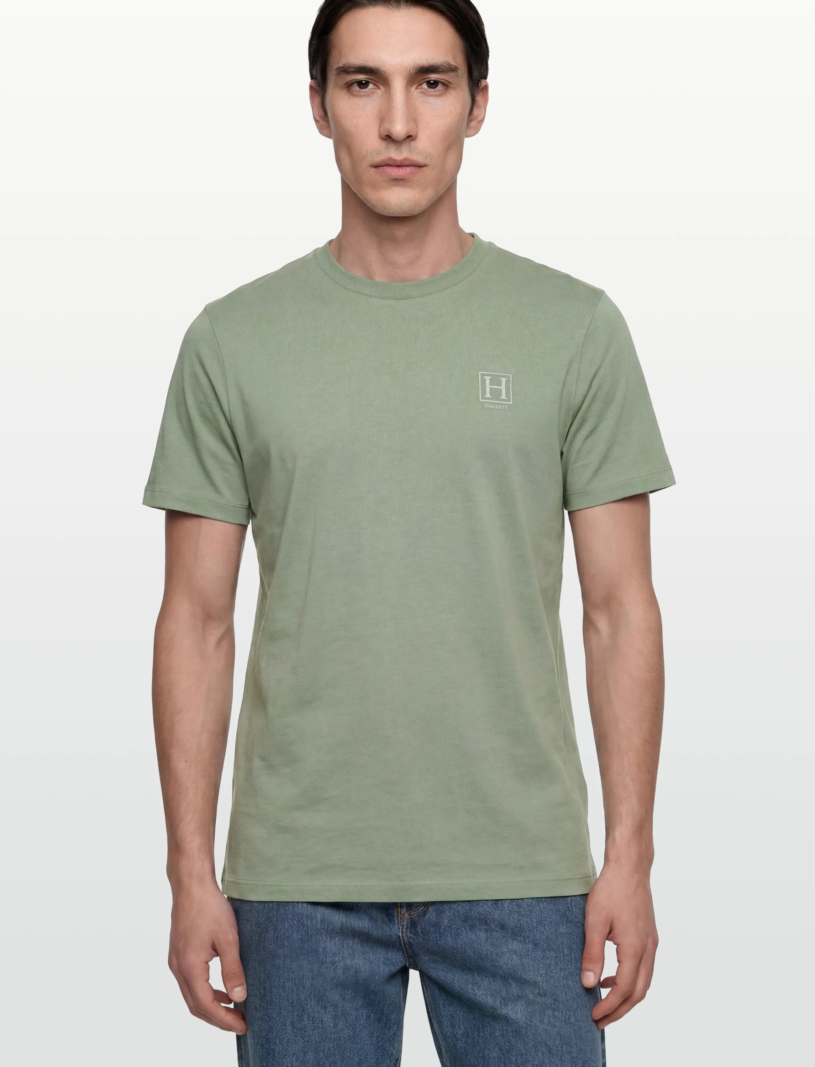 Hackett London - HERITAGE H SMALL LOGO - kortärmade t-shirts - sage green - 3