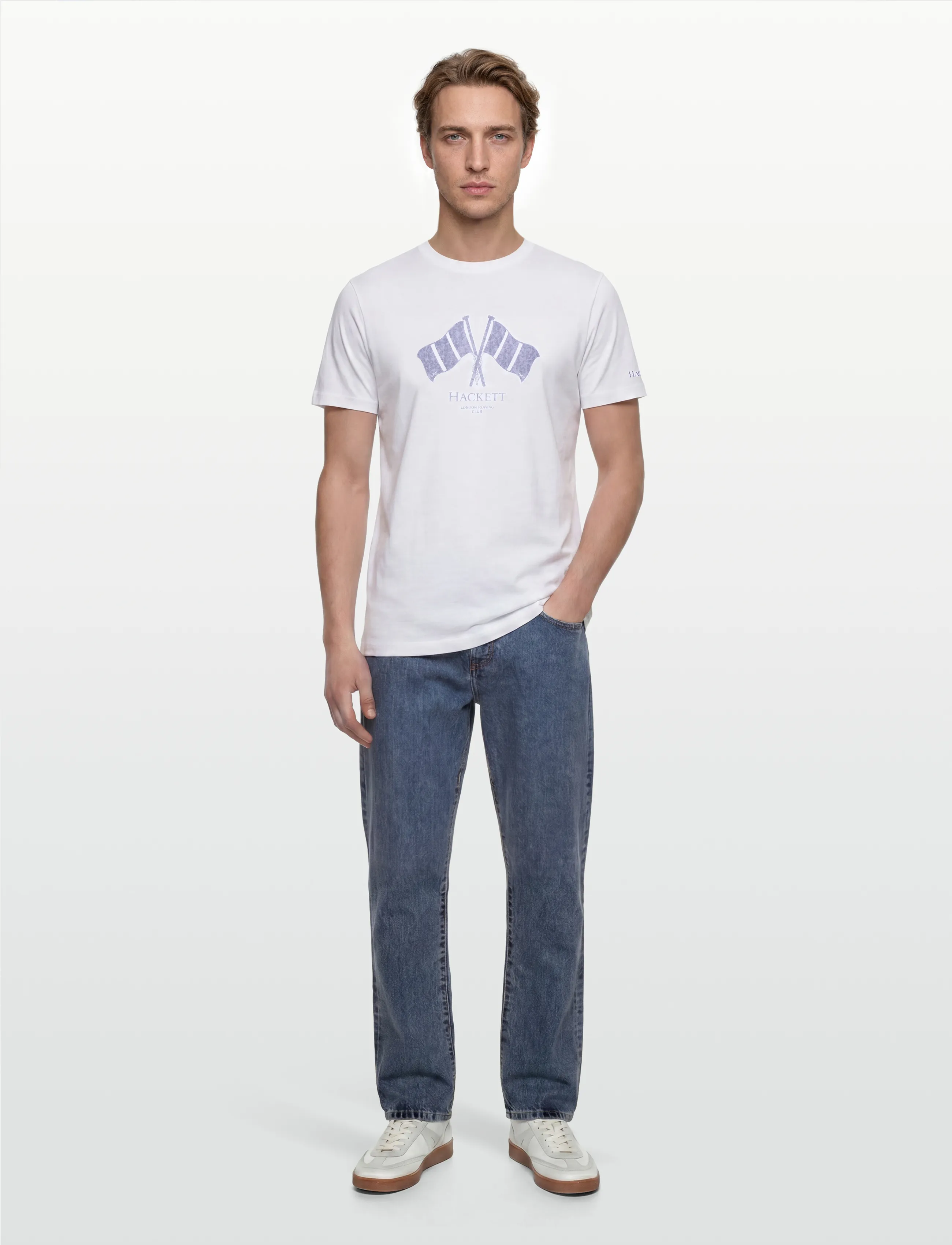 Hackett London HERITAGE LRC FLAG TEE - Pakkumised - OPTIC WHITE / white