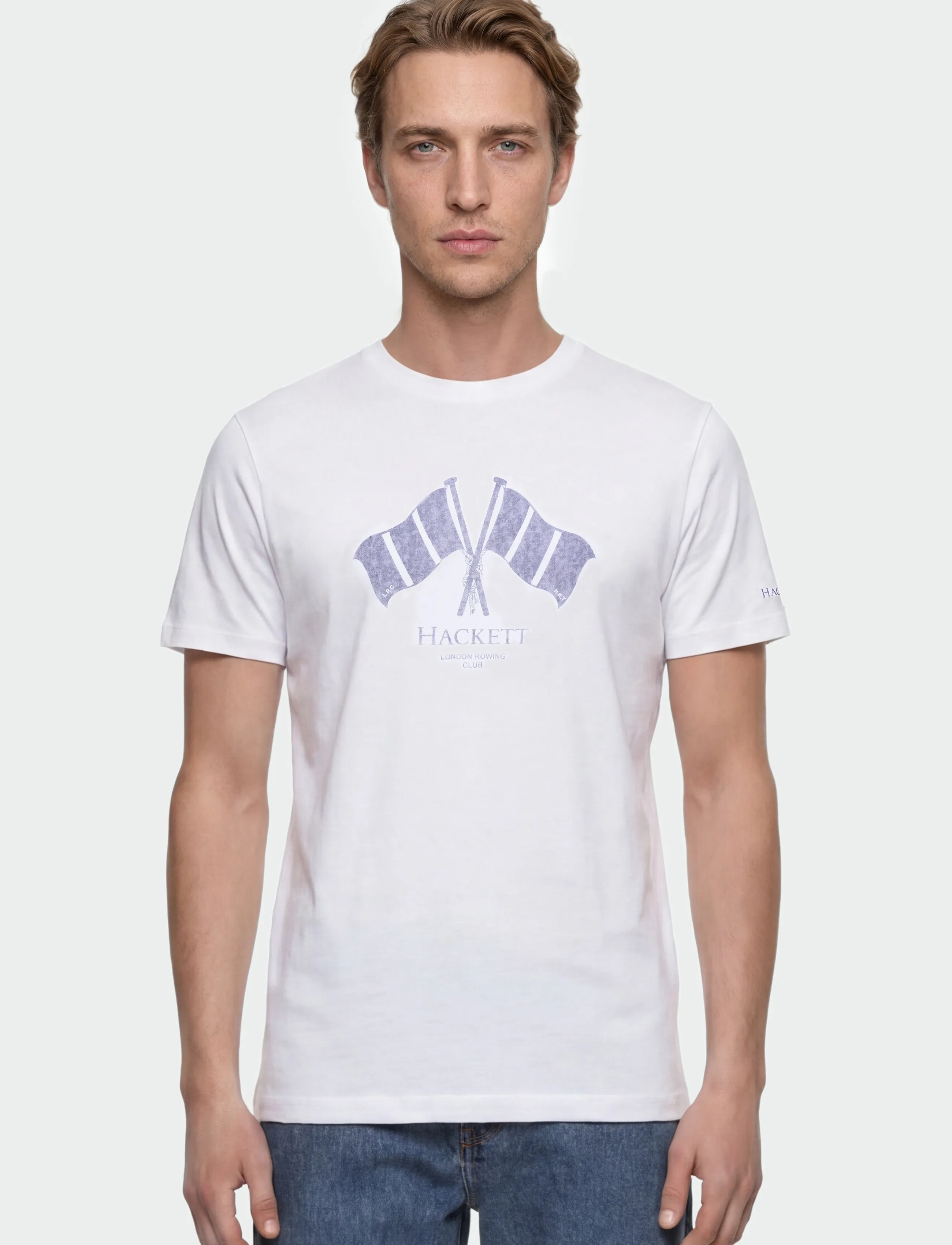 Hackett London - HERITAGE LRC FLAG TEE - short-sleeved t-shirts - optic white - 3