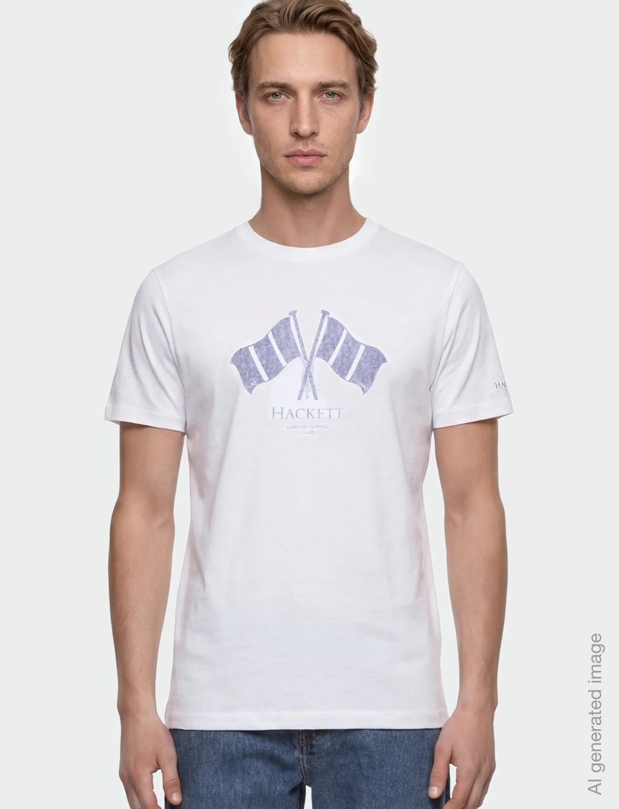 Hackett London - HERITAGE LRC FLAG TEE - kurzärmelig - optic white - 3
