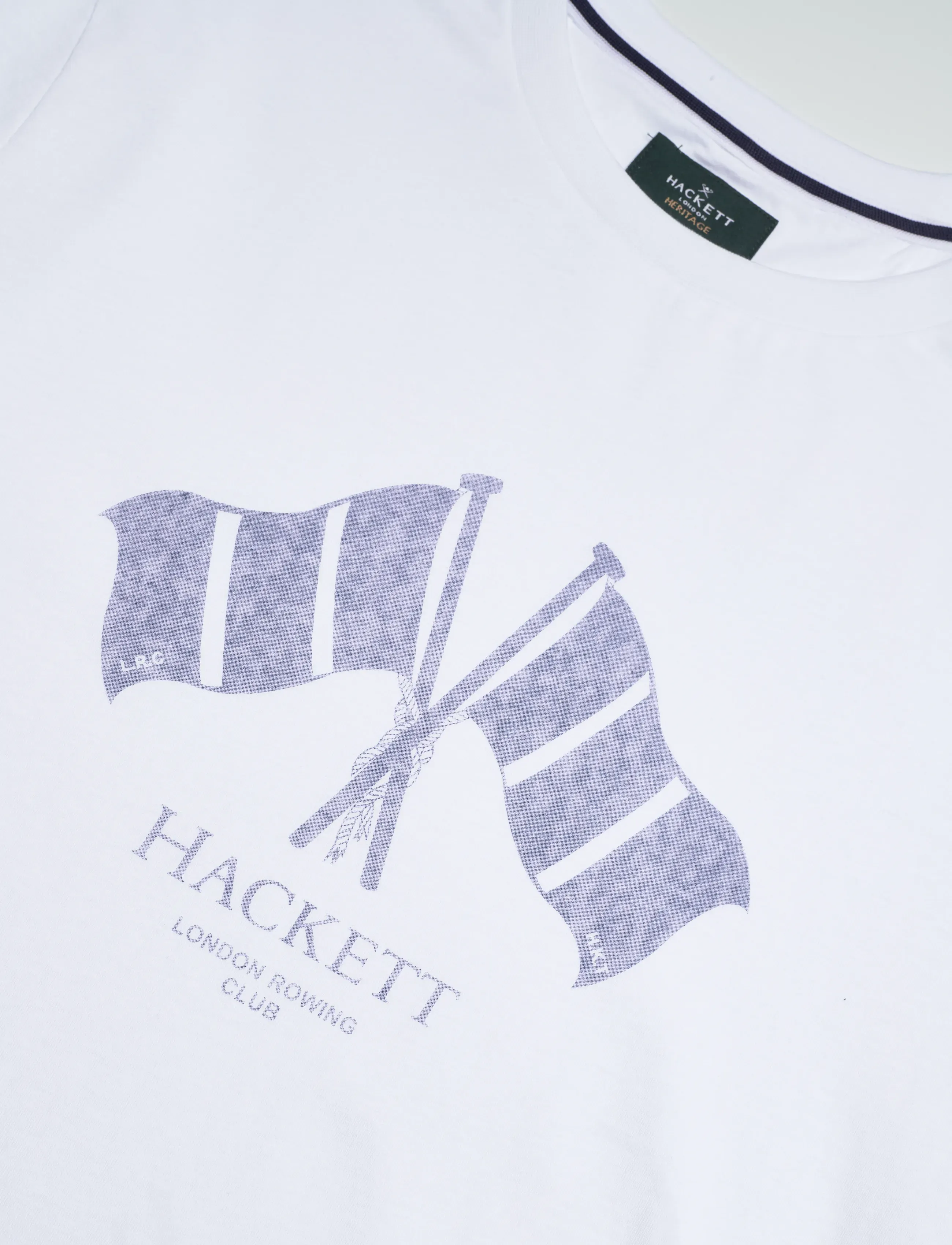 Hackett London - HERITAGE LRC FLAG TEE - short-sleeved t-shirts - optic white - 5