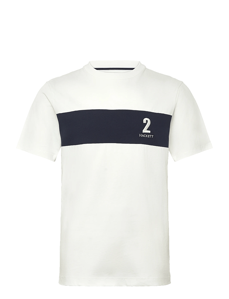 Hackett London - HERITAGE NBR PANEL T - lühikeste varrukatega t-särgid - off white - 1