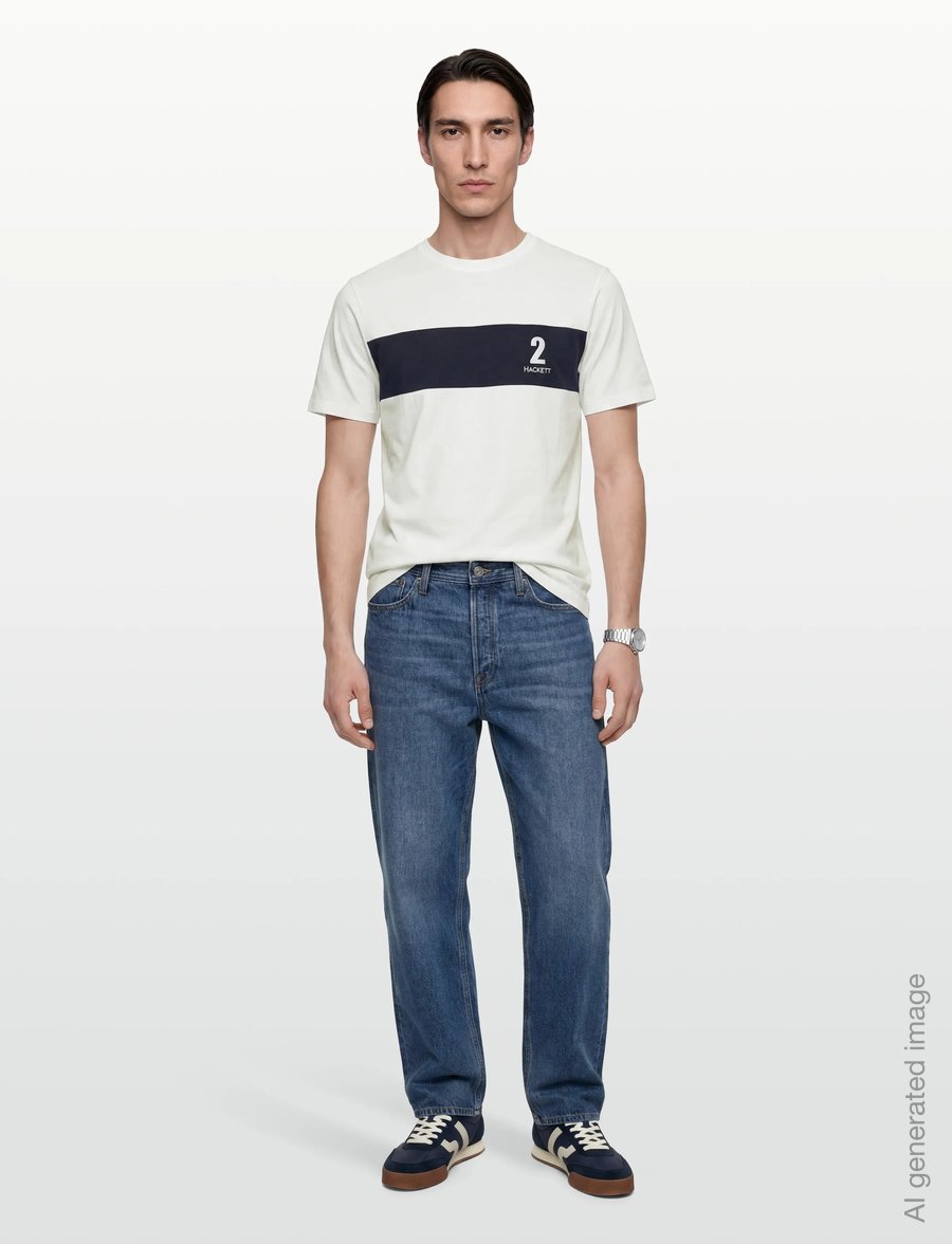 Hackett London - HERITAGE NBR PANEL T - lühikeste varrukatega t-särgid - off white - 0