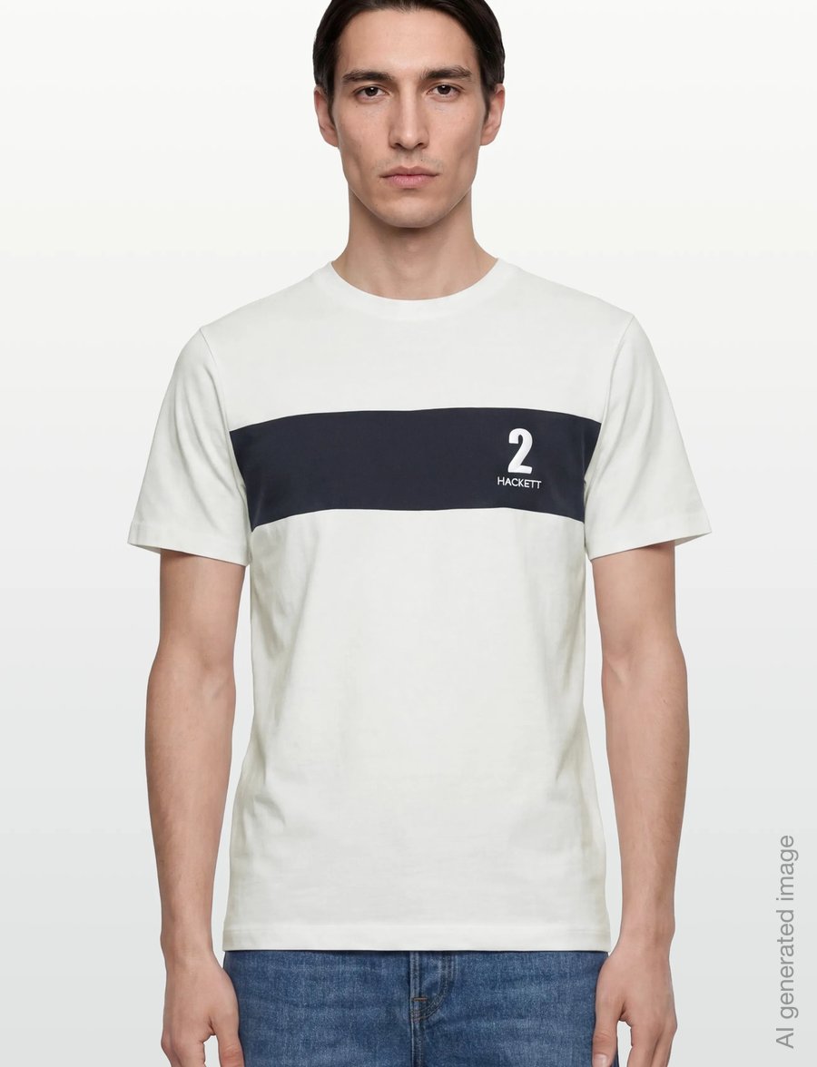 Hackett London - HERITAGE NBR PANEL T - lühikeste varrukatega t-särgid - off white - 3