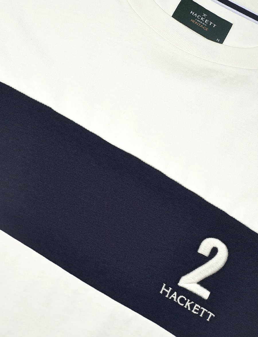 Hackett London - HERITAGE NBR PANEL T - lühikeste varrukatega t-särgid - off white - 5