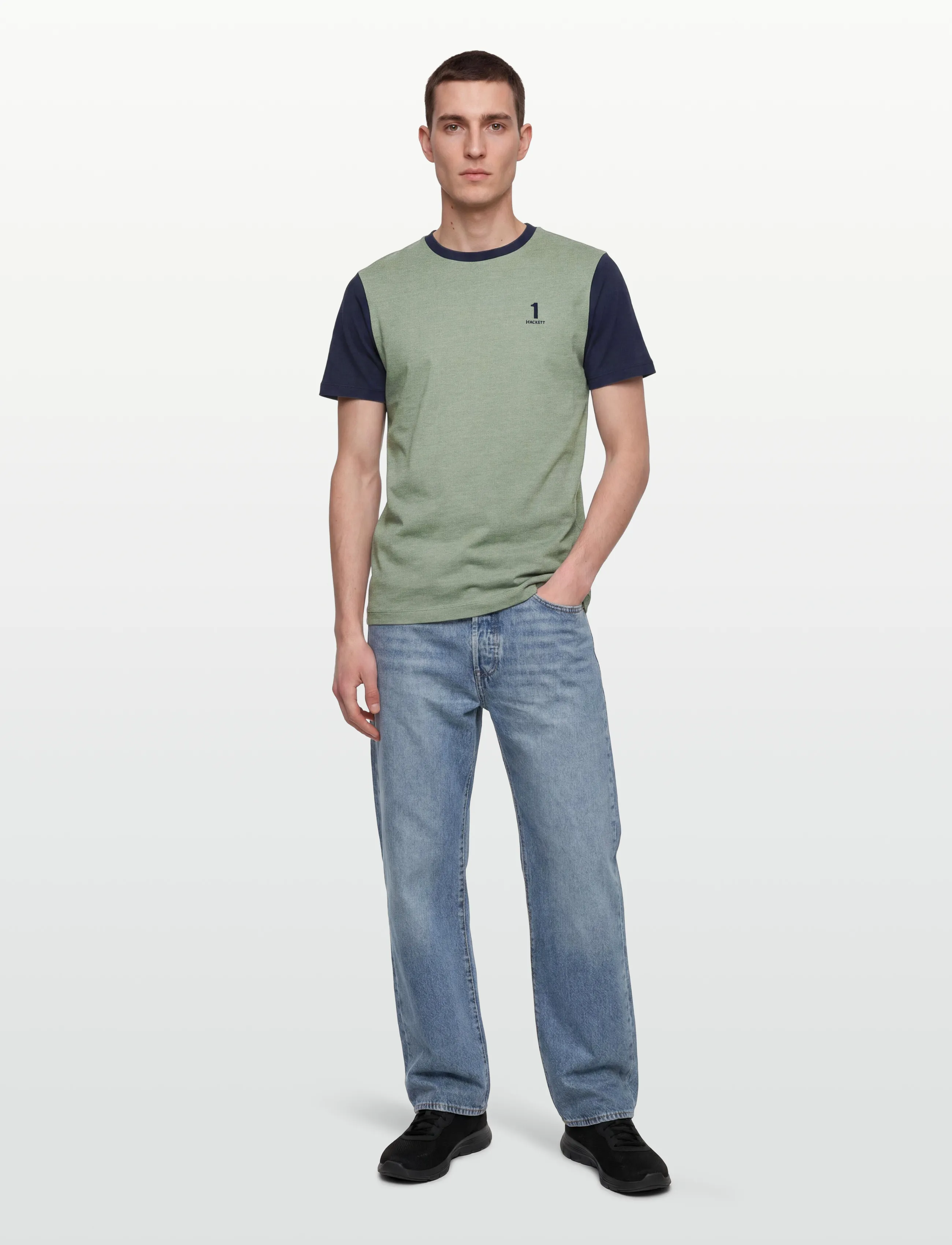 Hackett London HERITAGE NBR MULTI T - T-shirts - SAGE GREEN / green