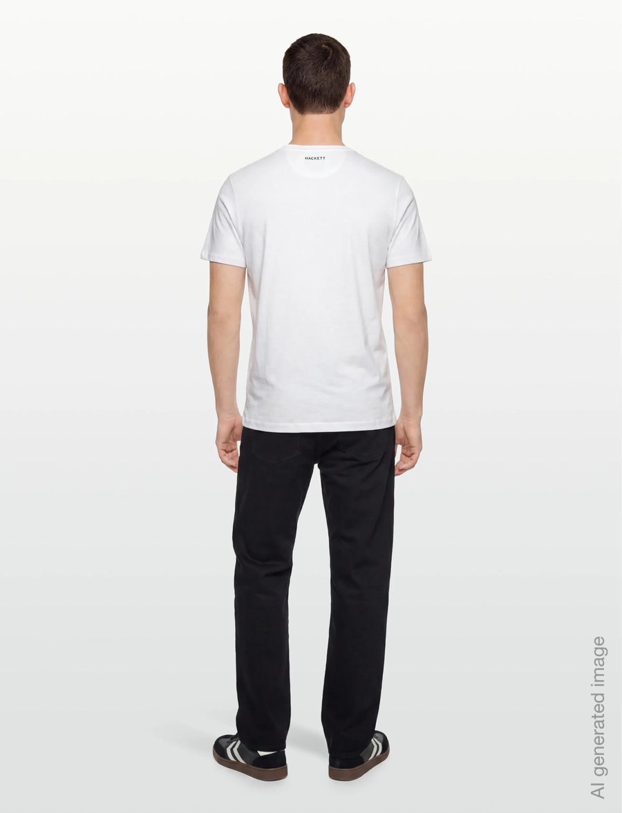 Hackett London - SS LOGO TEE - short-sleeved t-shirts - optic white - 4