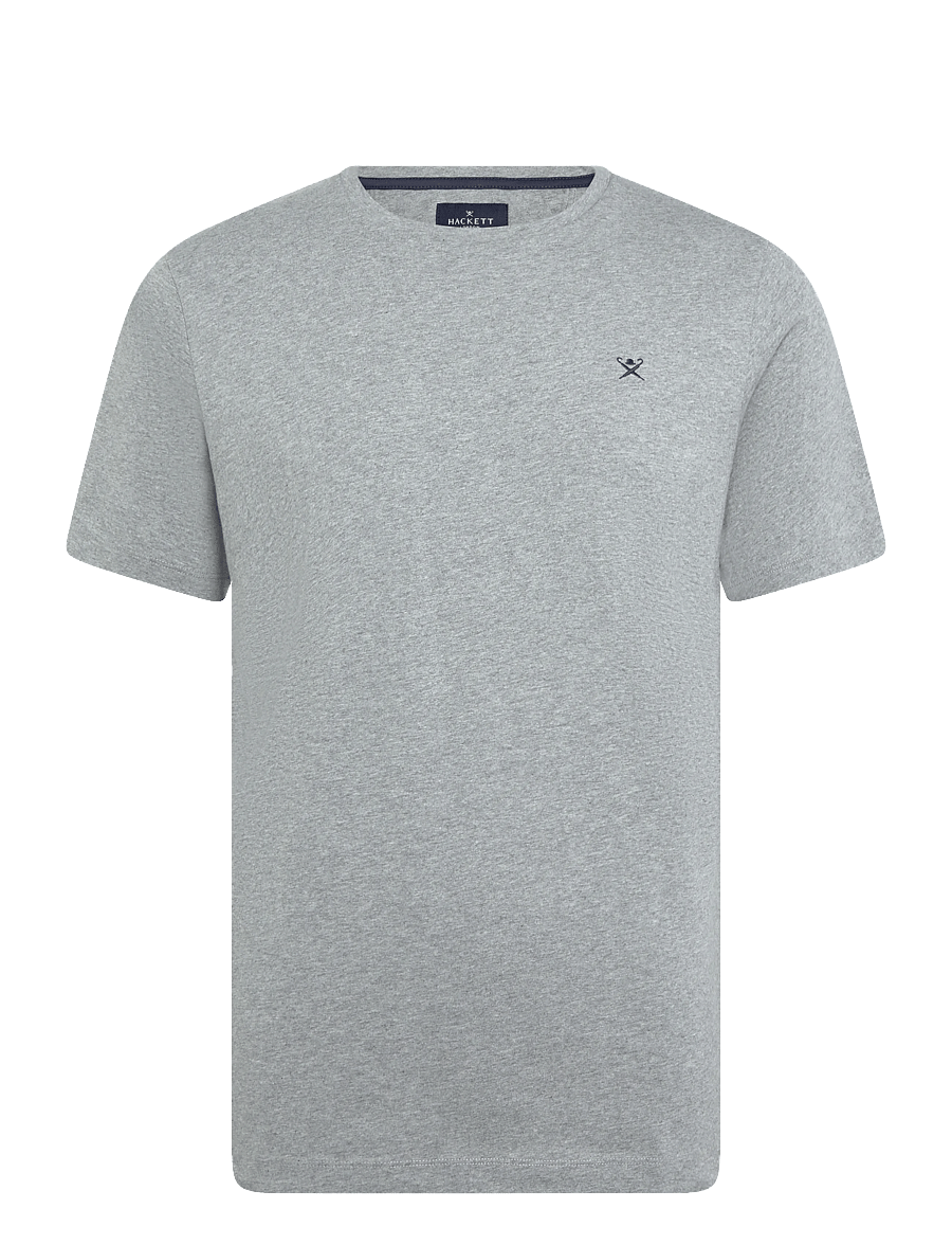 Hackett London - SS LOGO TEE - kurzärmelige t-shirts - light grey marl - 0