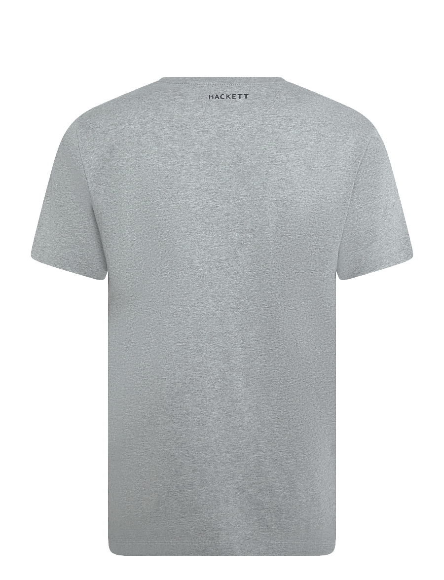 Hackett London - SS LOGO TEE - kurzärmelige t-shirts - light grey marl - 1