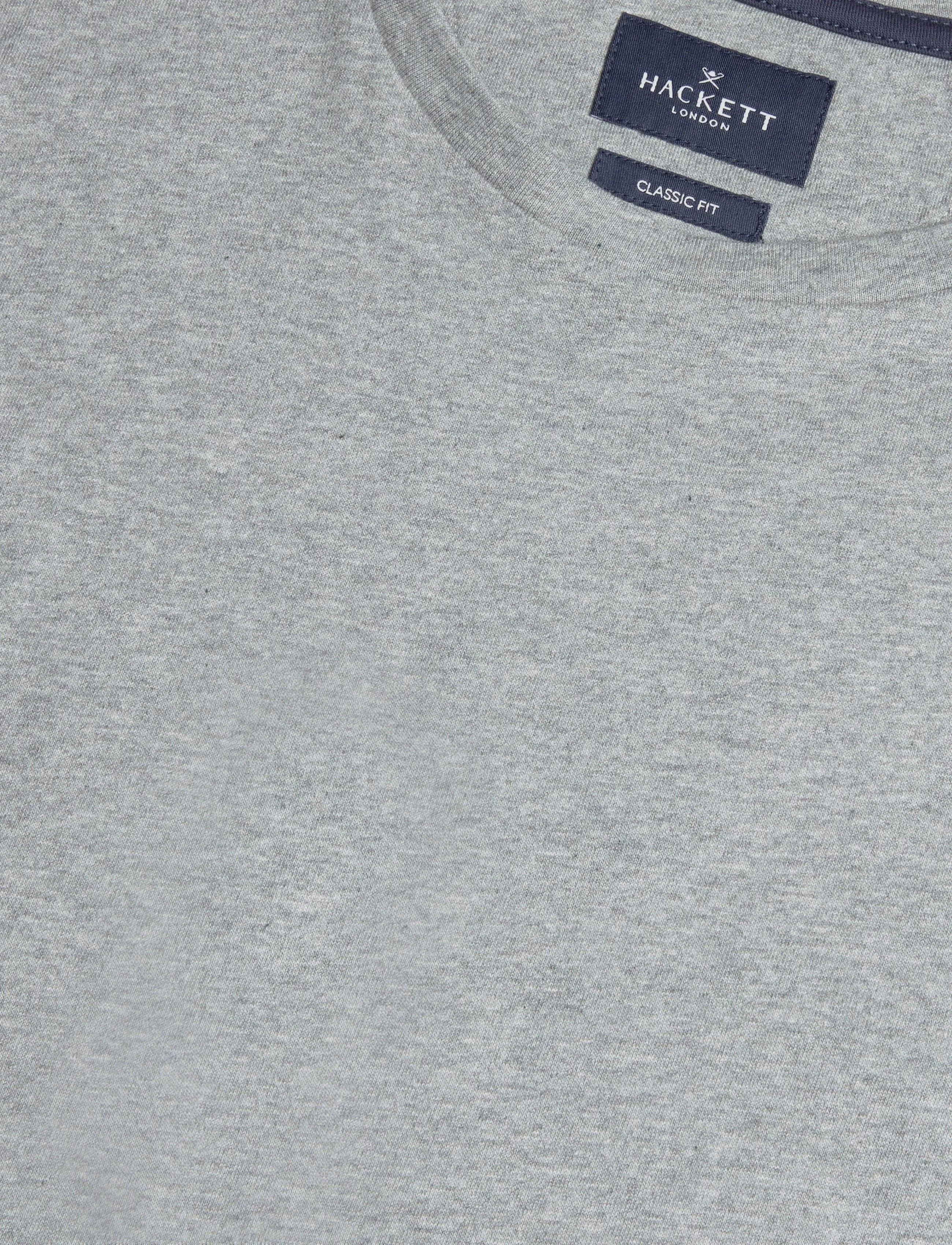 Hackett London - SS LOGO TEE - kurzärmelige t-shirts - light grey marl - 2