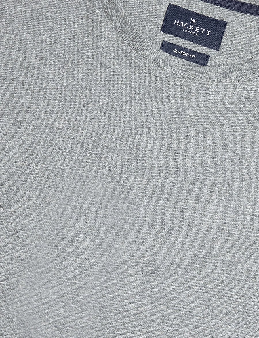 Hackett London - SS LOGO TEE - kurzärmelige t-shirts - light grey marl - 2
