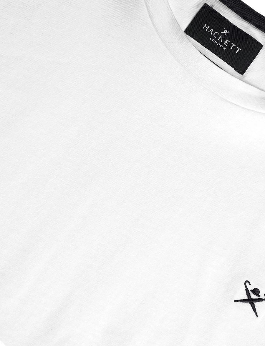 Hackett London - SS LOGO TEE - kurzärmelige t-shirts - white - 2