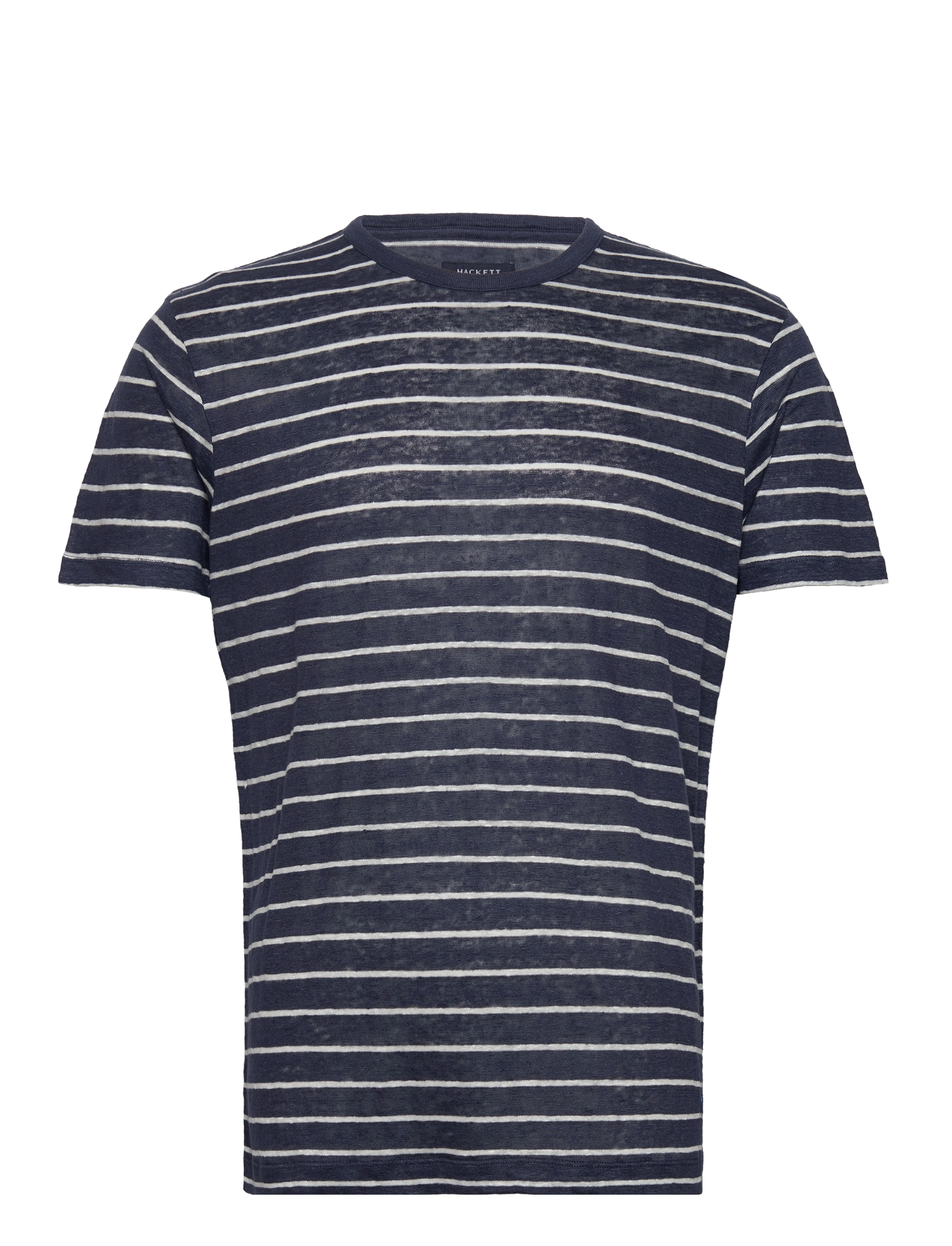LINEN KNIT STRPE TEE - NIGHT NAVY