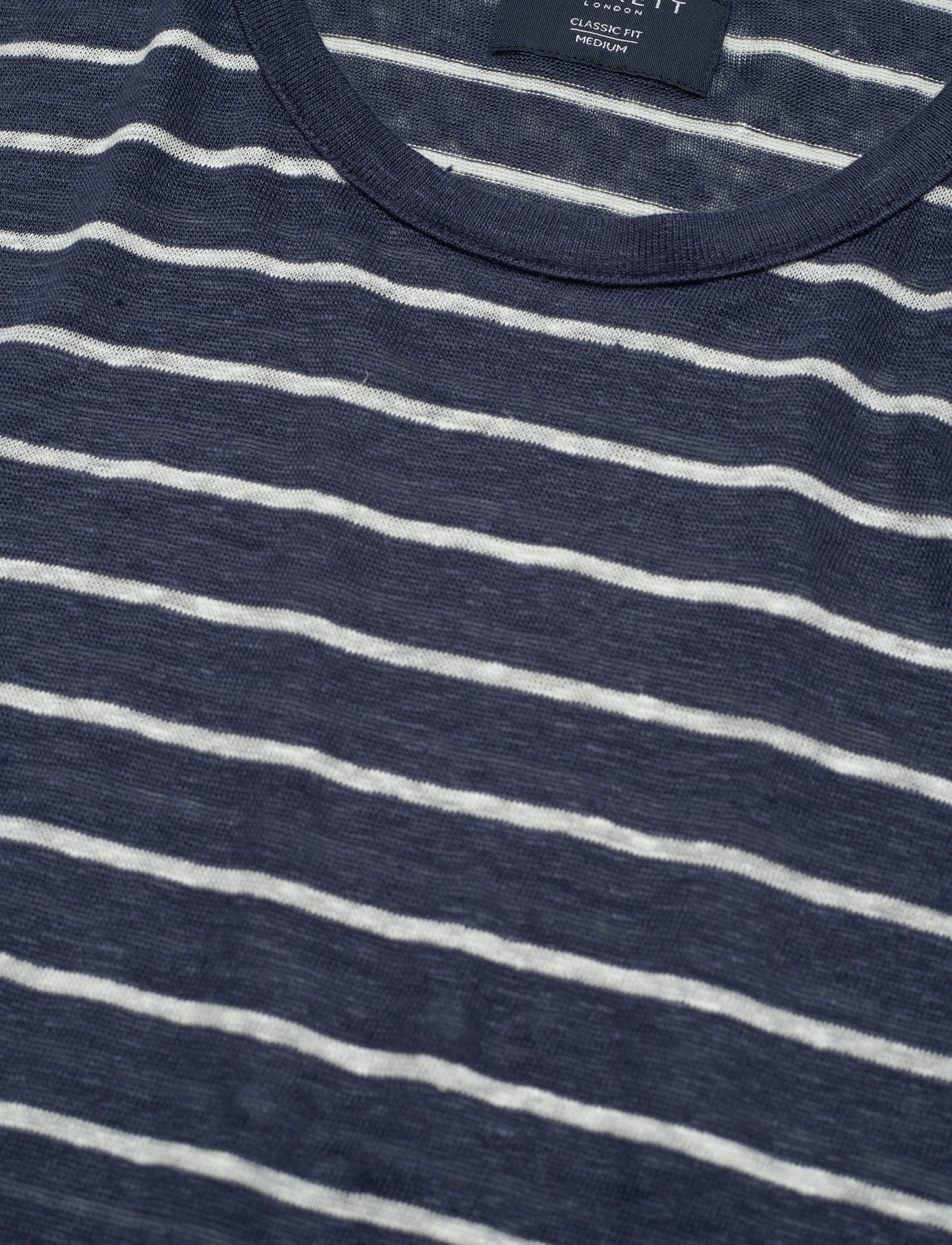 Hackett London - LINEN KNIT STRPE TEE - night navy - 2