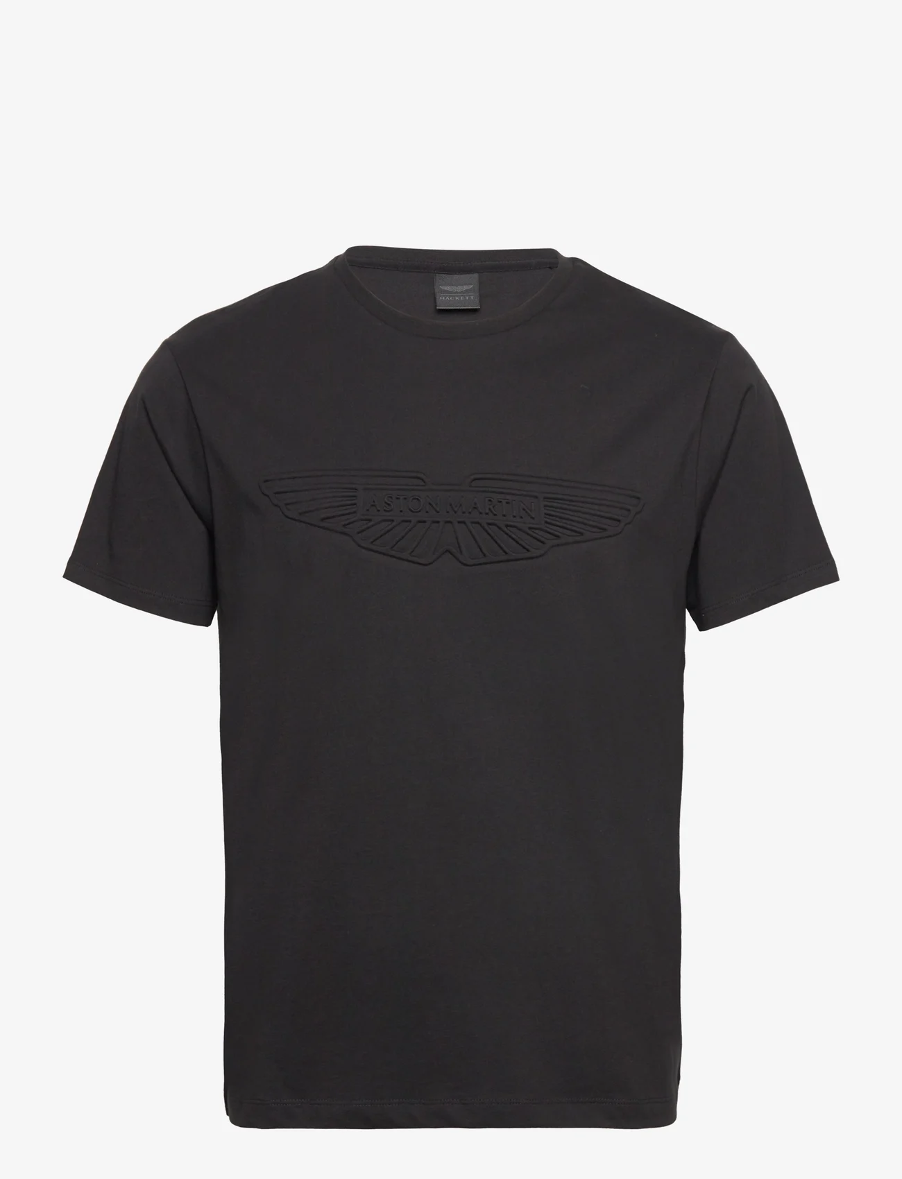 Hackett London - AM EMBOSS TEE - short-sleeved t-shirts - black - 0