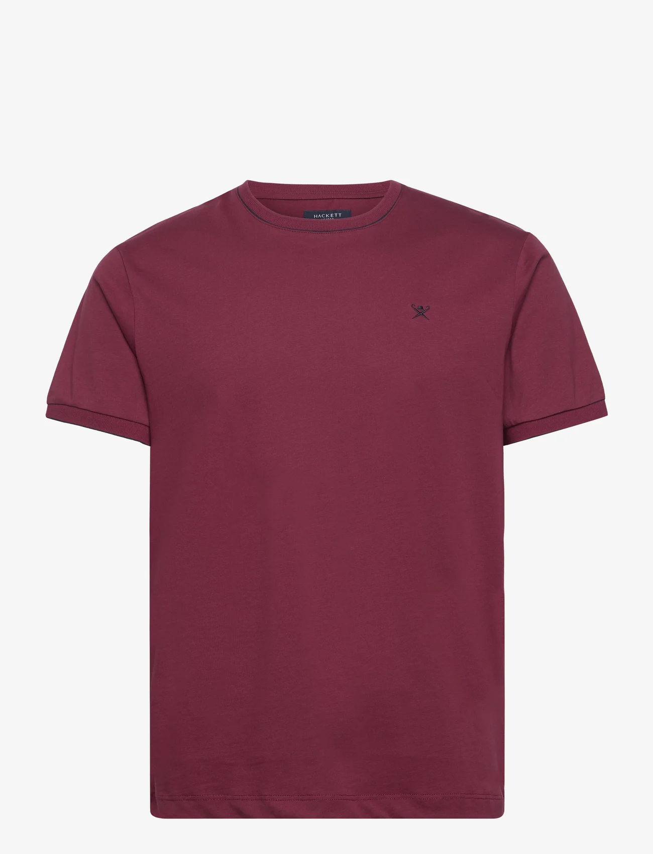 Hackett London - JERSEY TIPPED TEE - short-sleeved t-shirts - berry purple - 0