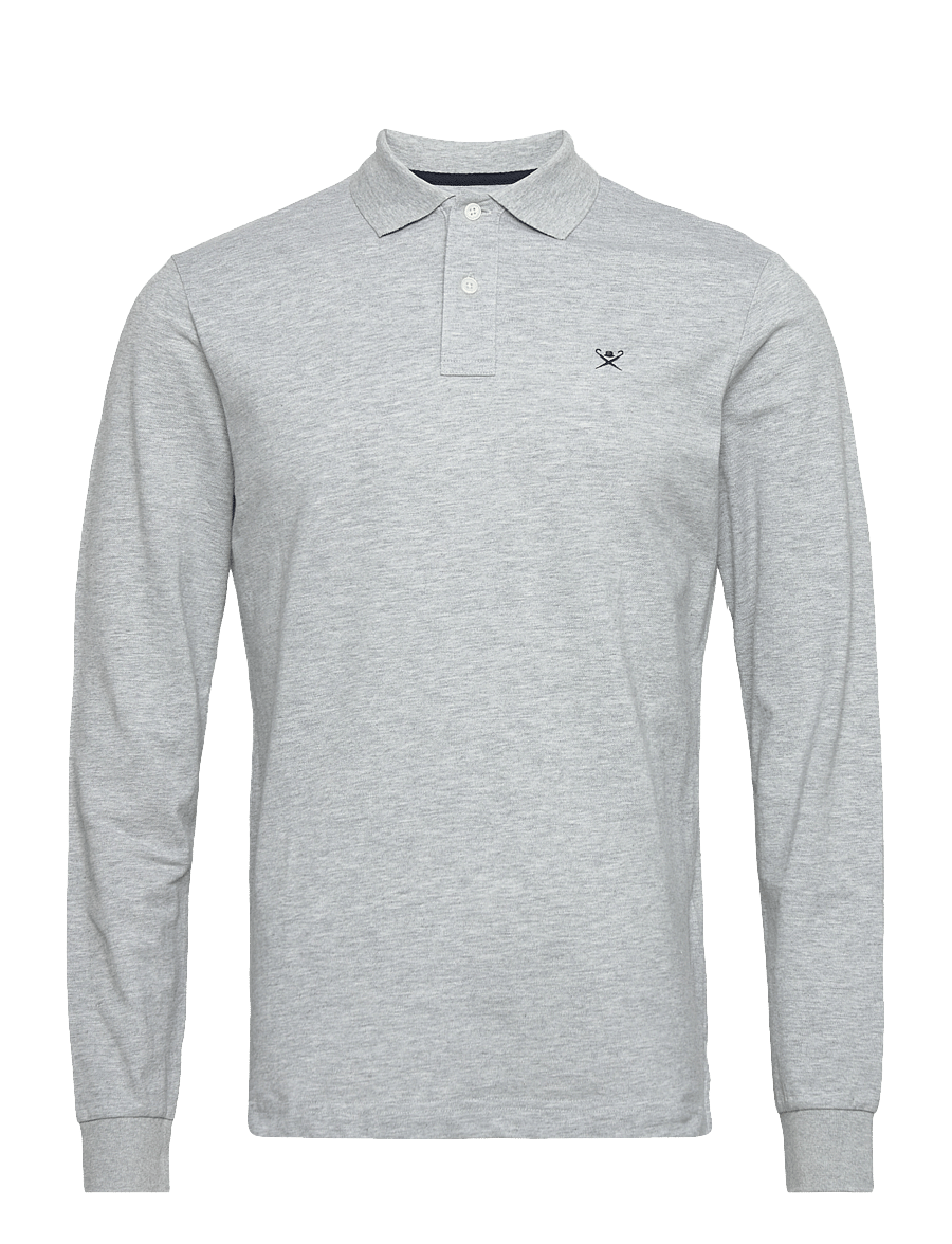 Hackett London - SLIM FIT LOGO LS - långärmade pikéer - light grey marl - 0
