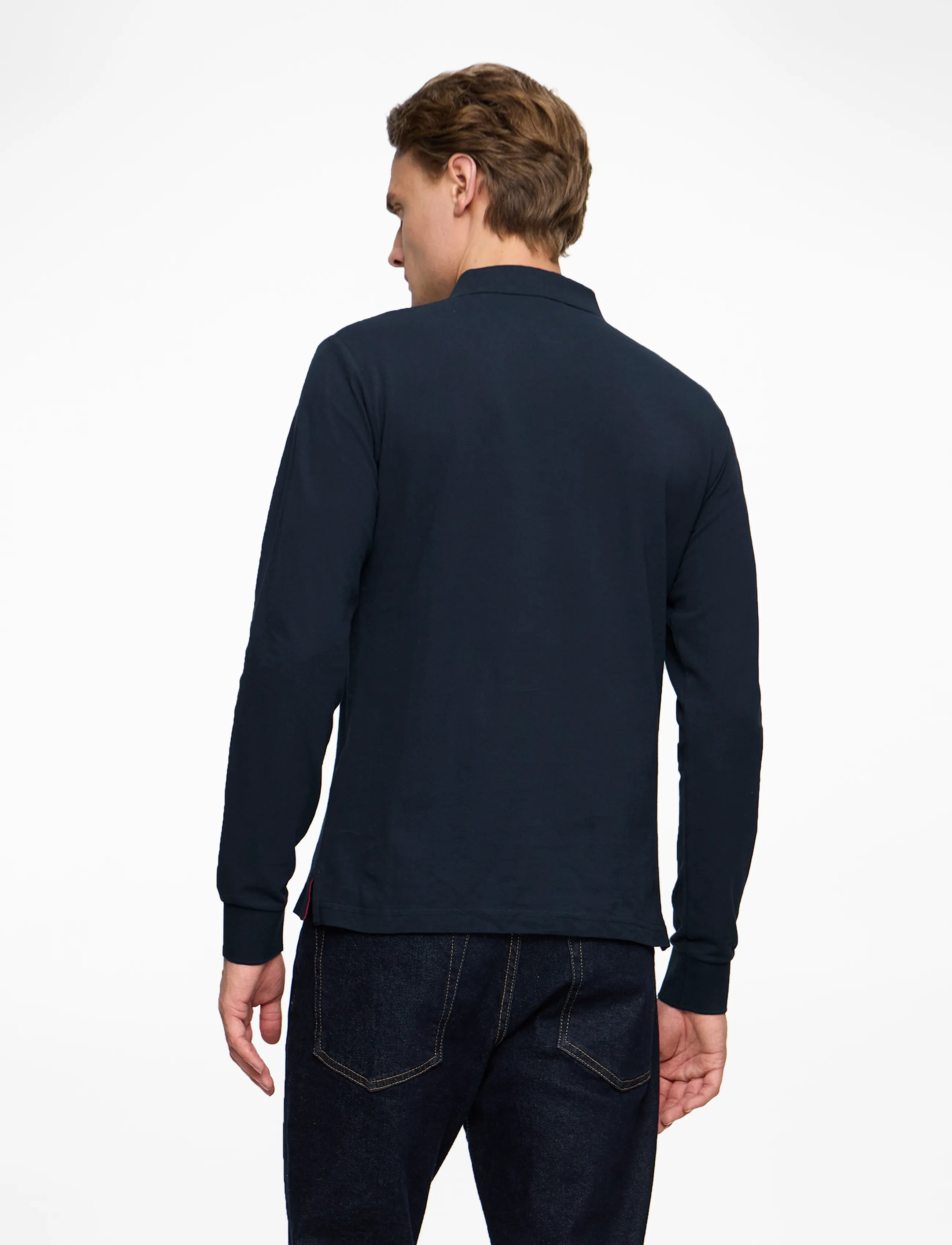 Hackett London - SLIM FIT LOGO LS - pikkade varrukatega polod - navy - 4