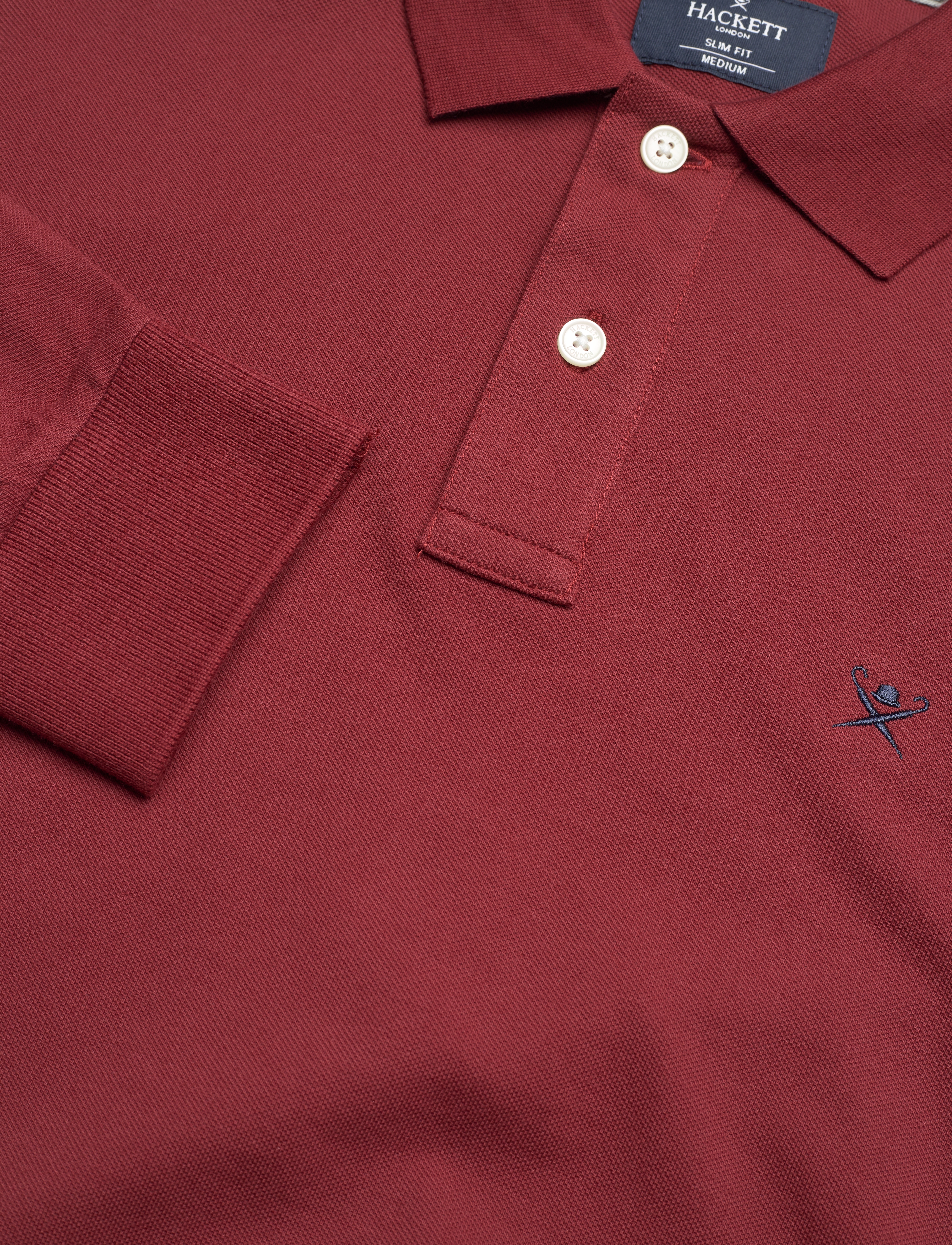Hackett London - SLIM FIT LOGO LS - långärmade pikéer - syrah - 2