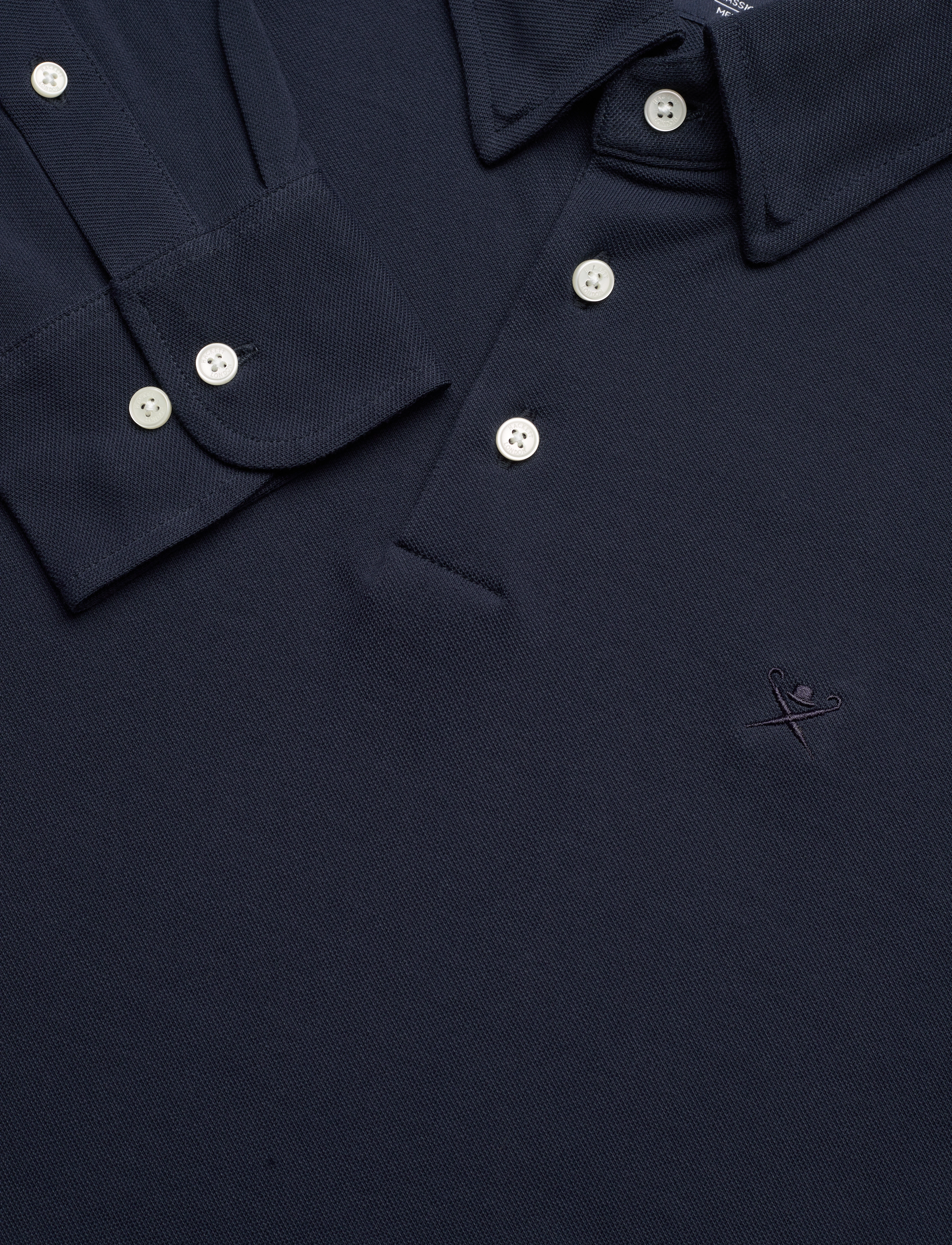 Hackett London - BTNDOWN POLO LS - navy blue - 2