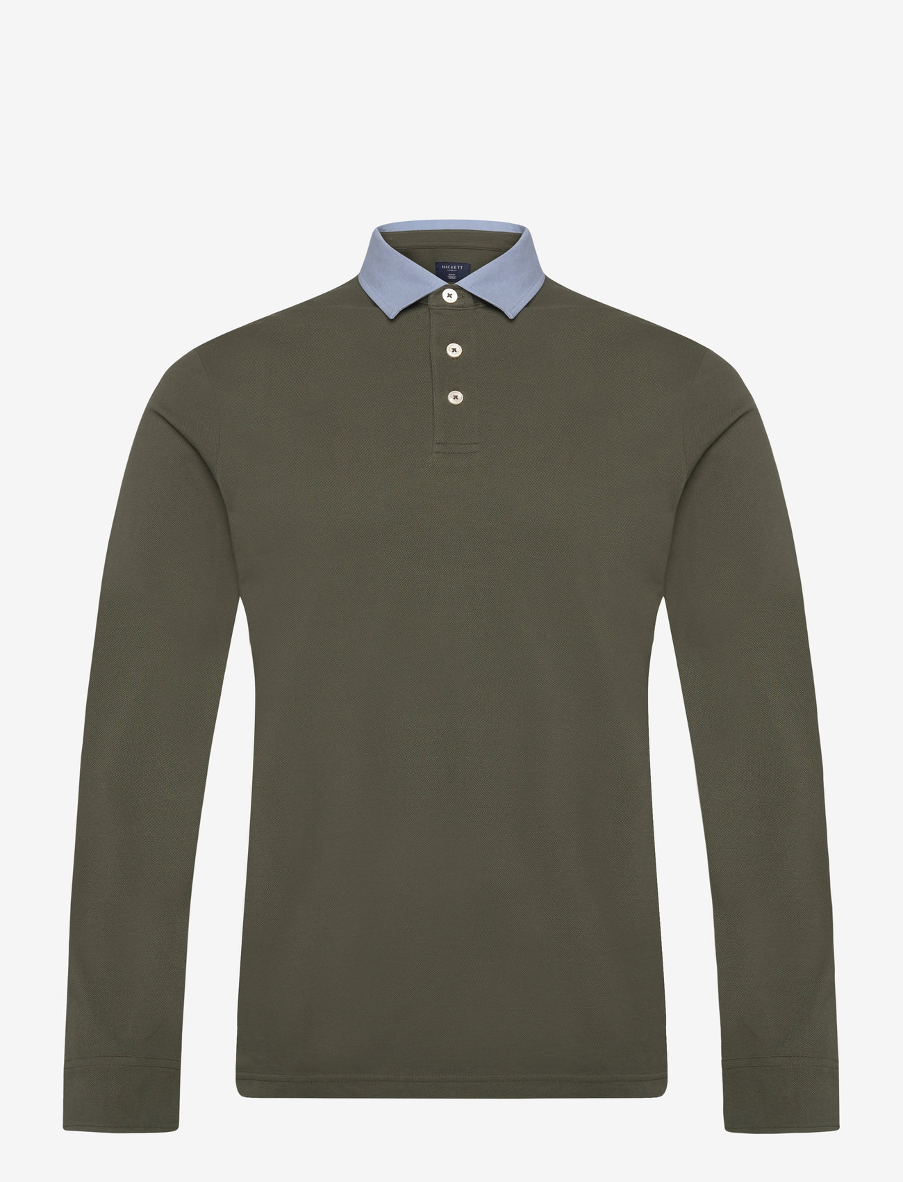 Hackett London - WOVEN COLLAR LS - khaki - 0