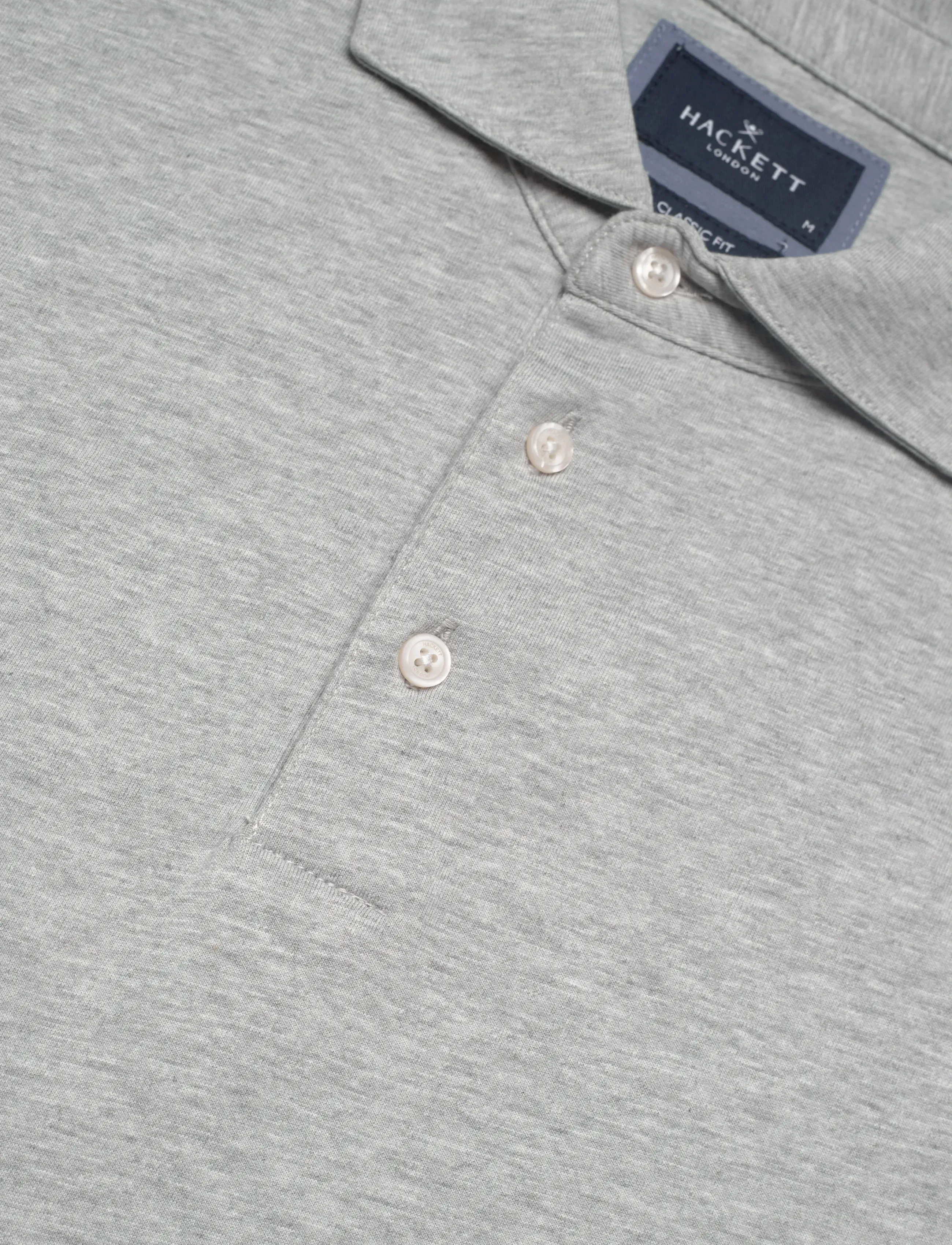 Hackett London - PIMA COTTON POLO - kortärmade pikéer - light grey marl - 2
