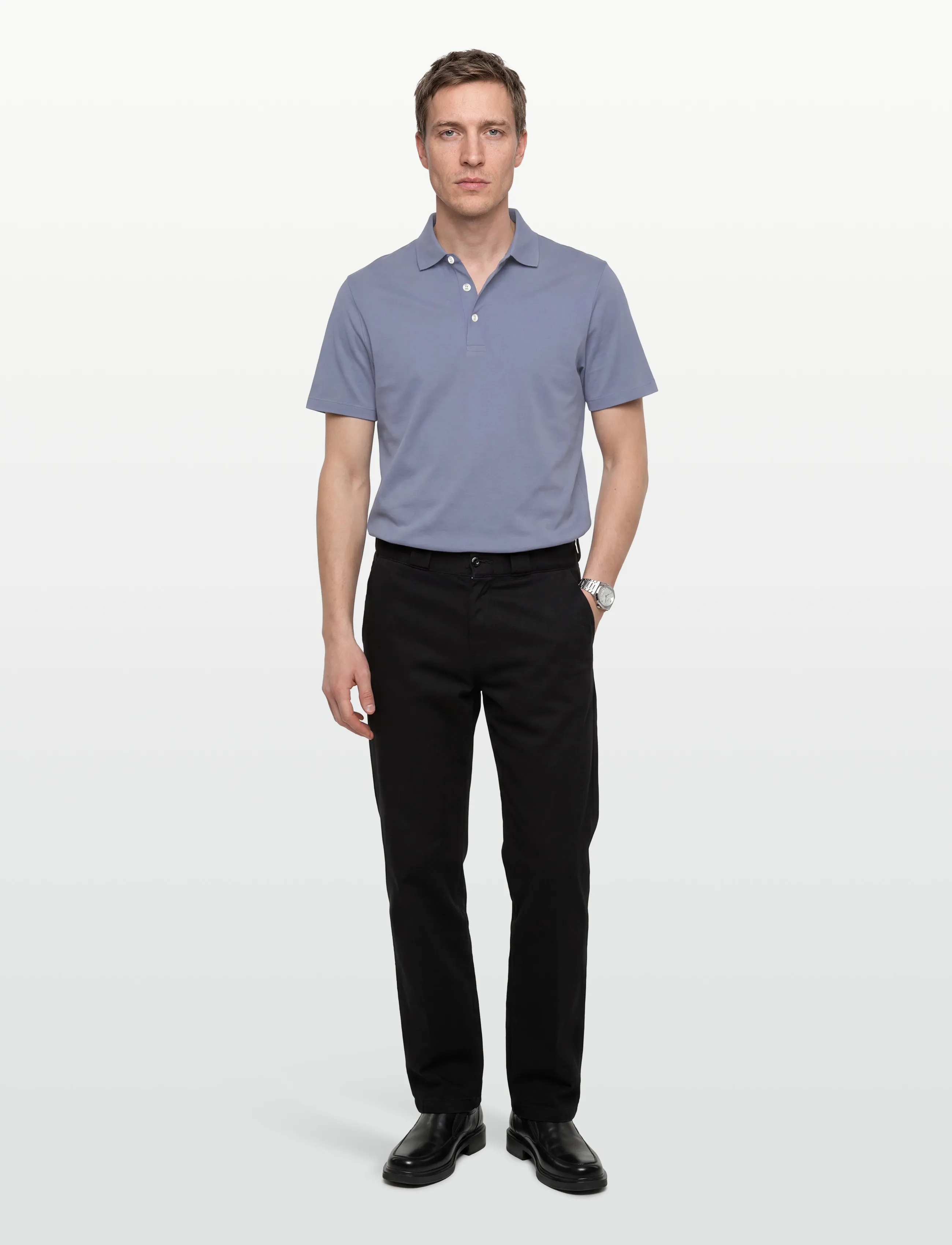 Hackett London Pima Cotton Polo, M, Polos, Blau - Short-sleeved, Männerswear