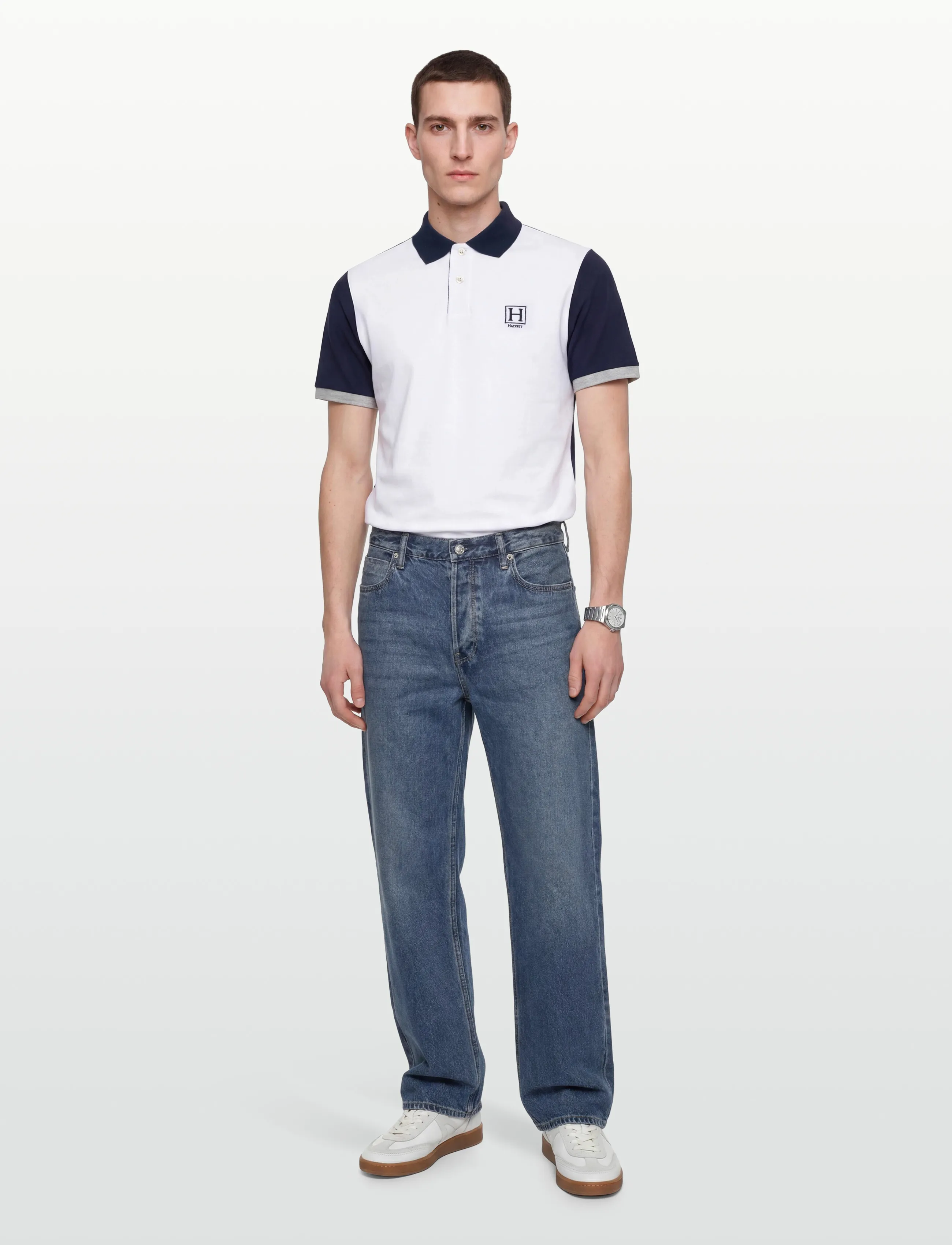 Hackett London HERITAGE H QUAD BACK - Riided - OPTIC WHITE / white