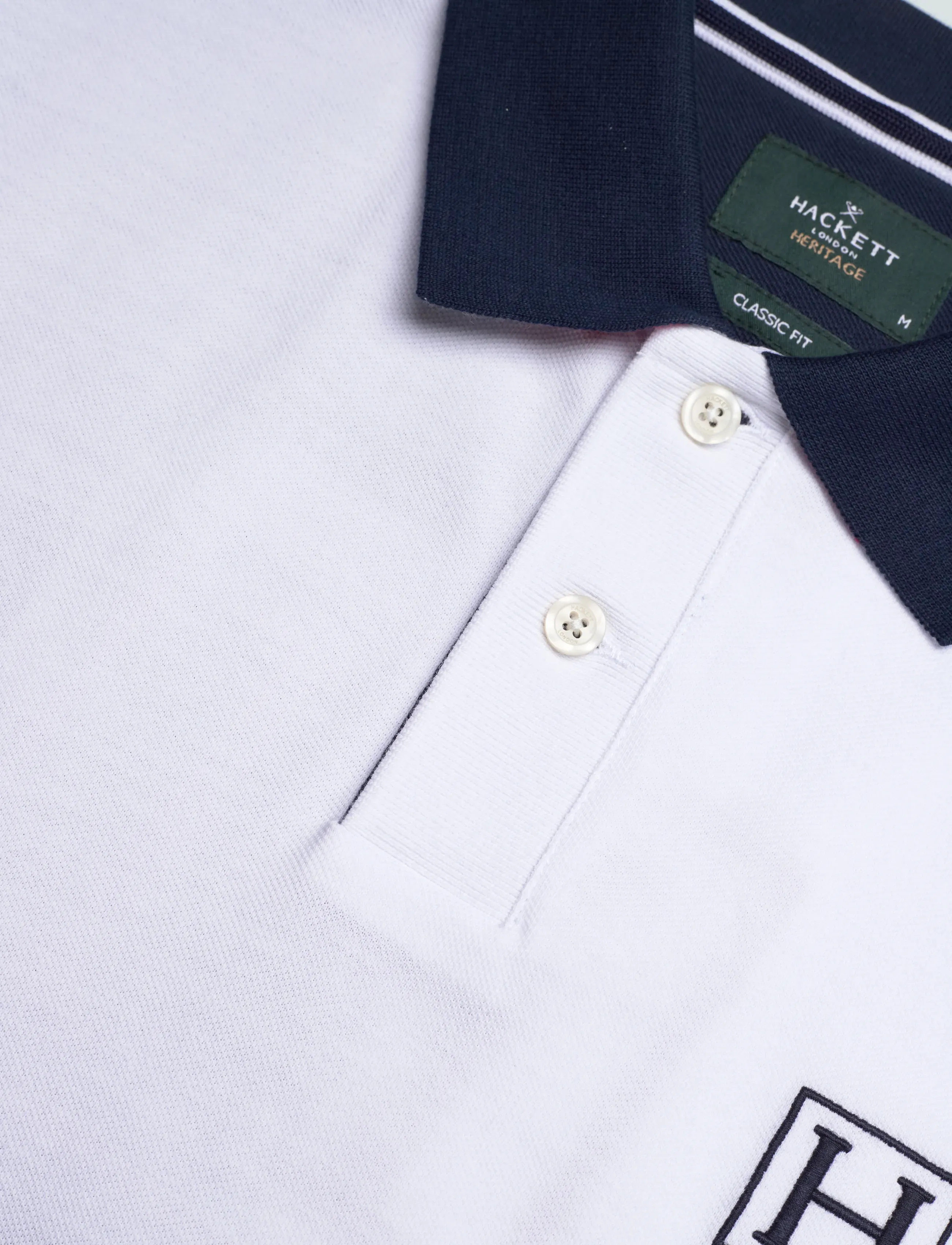 Hackett London - HERITAGE H QUAD BACK - kortærmede poloer - optic white - 5