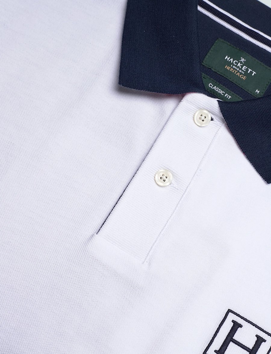 Hackett London - HERITAGE H QUAD BACK - kurzärmelig - optic white - 5