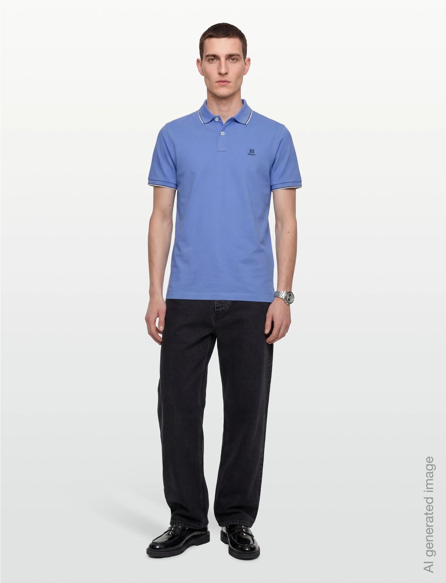 Hackett London - HERITAGE H TIPPED POLO - kurzärmelig - bright blue - 0