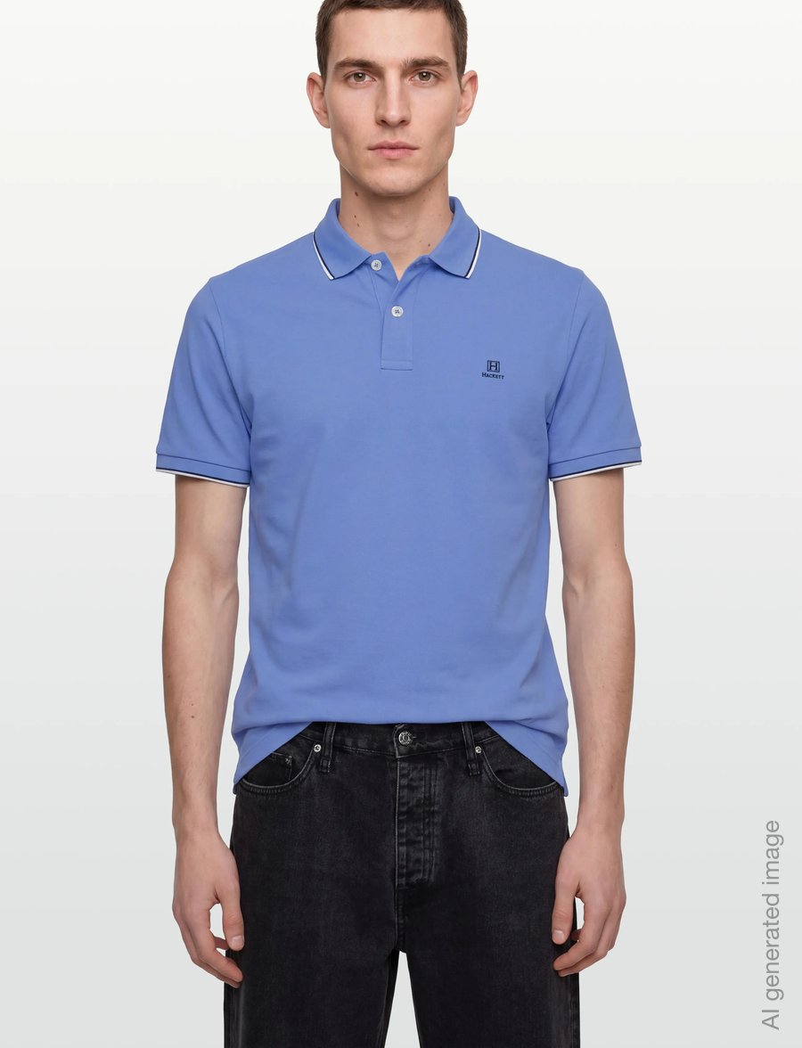 Hackett London - HERITAGE H TIPPED POLO - kurzärmelig - bright blue - 3
