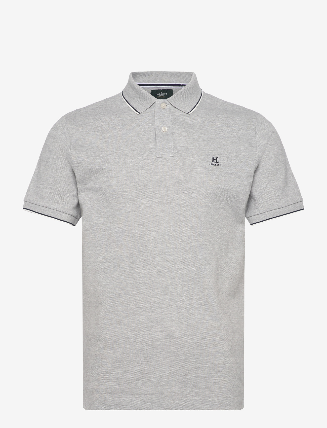 Hackett London - HERITAGE H TIPPED POLO - kurzärmelig - light grey marl - 1