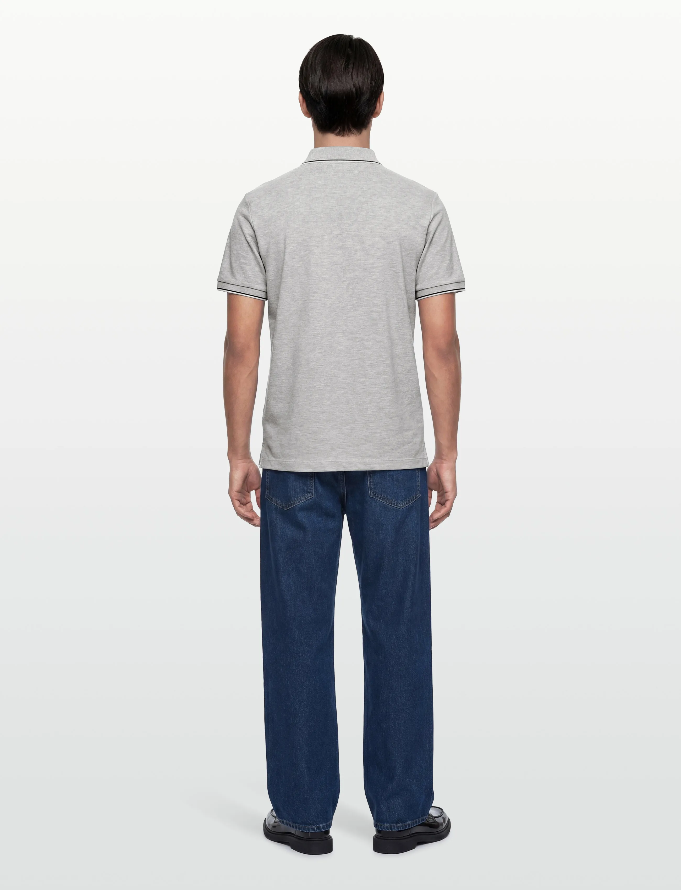 Hackett London - HERITAGE H TIPPED POLO - kortærmede poloer - light grey marl - 4
