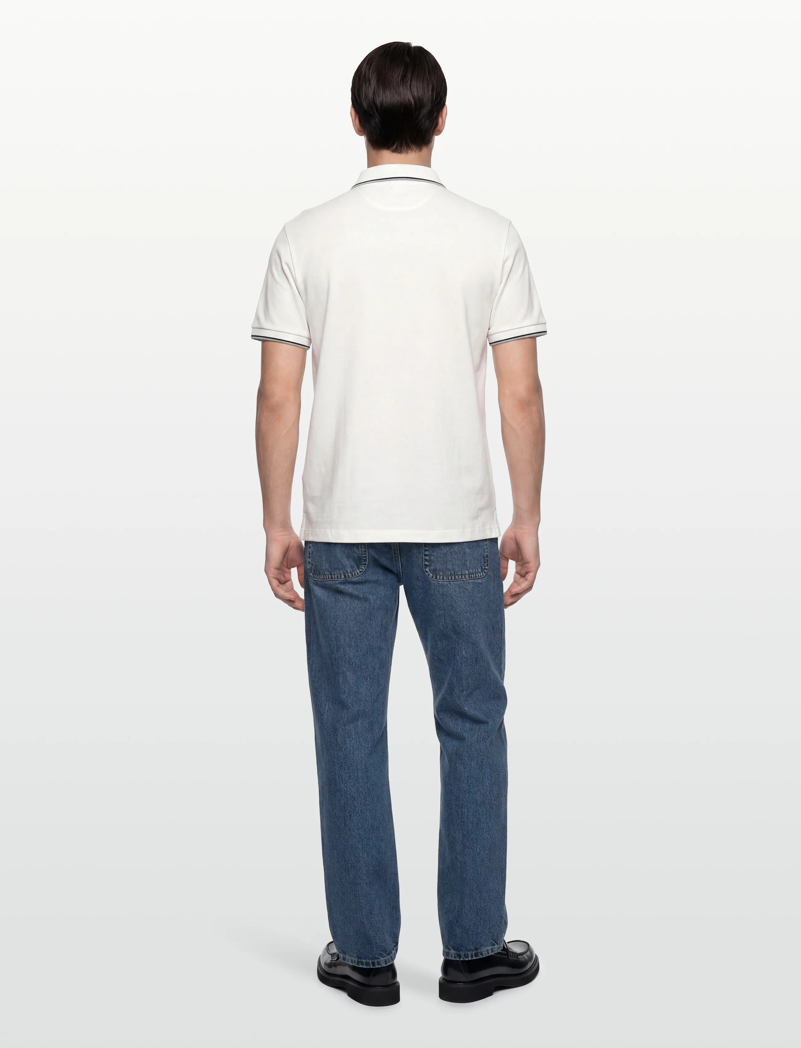 Hackett London - HERITAGE H TIPPED POLO - kortærmede poloer - off white - 4