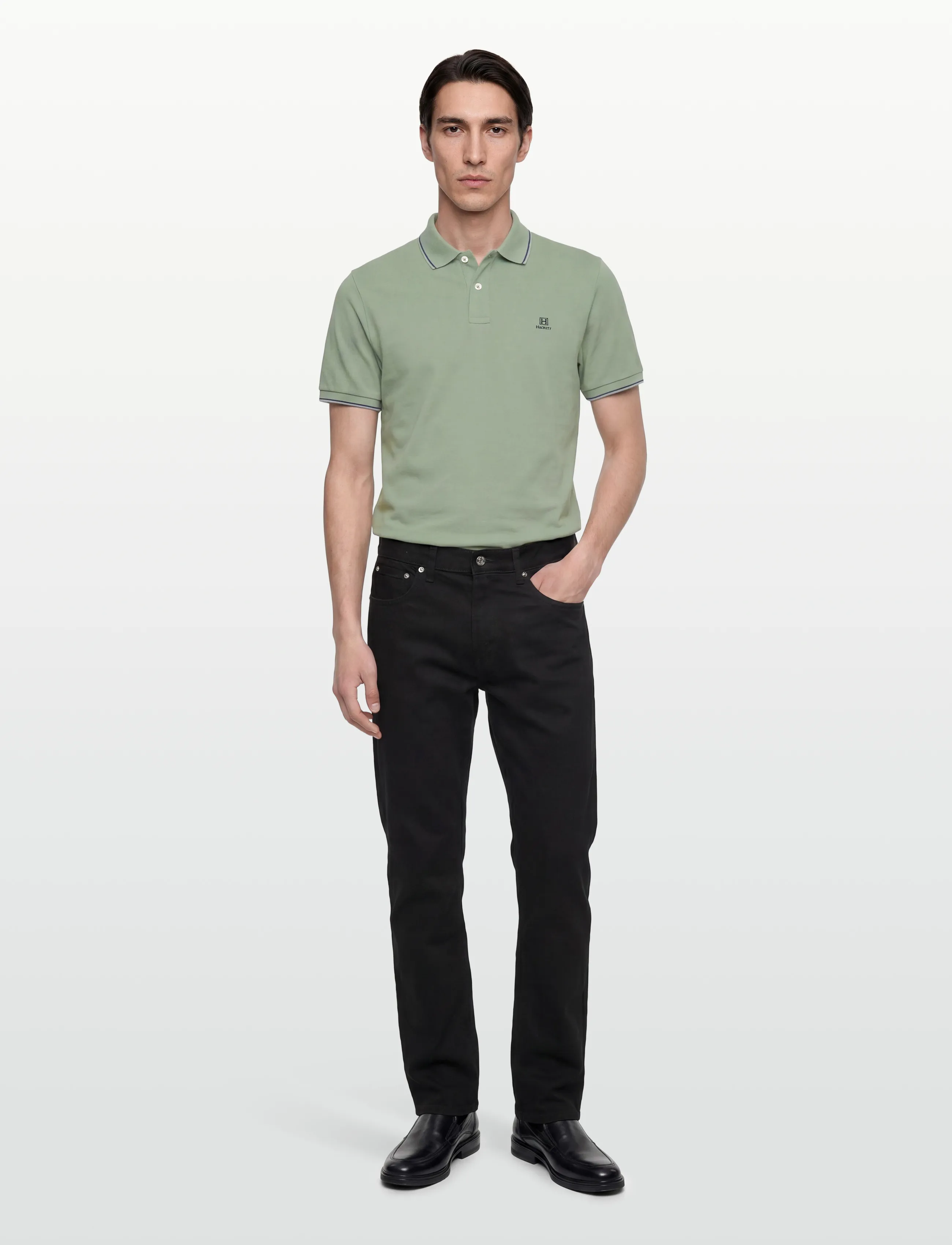 Hackett London HERITAGE H TIPPED POLO - Pikéer - SAGE GREEN / green